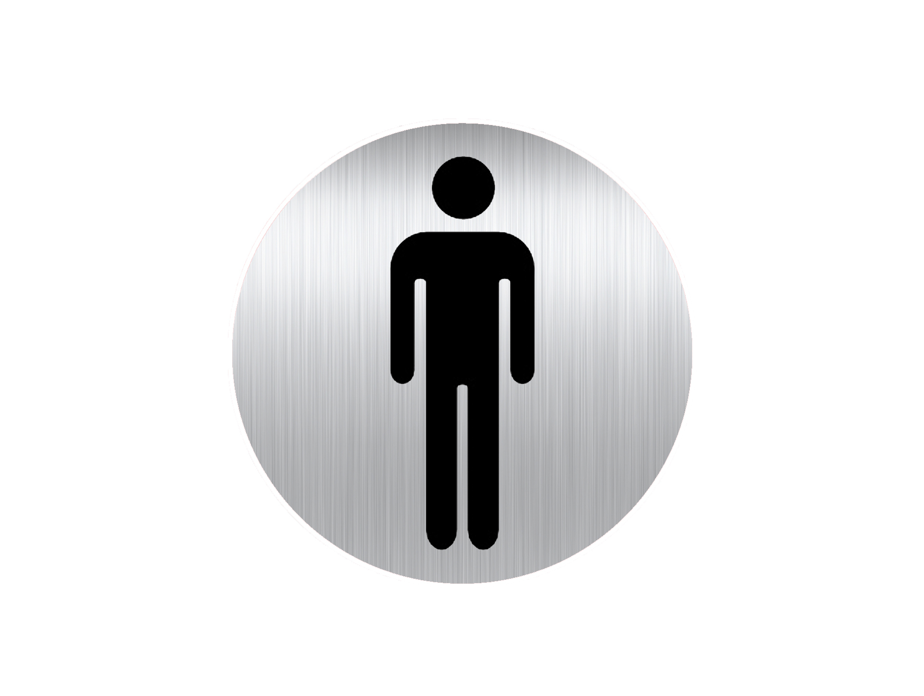 Panneau Alu adhésif toilettes hommes Ø80mm