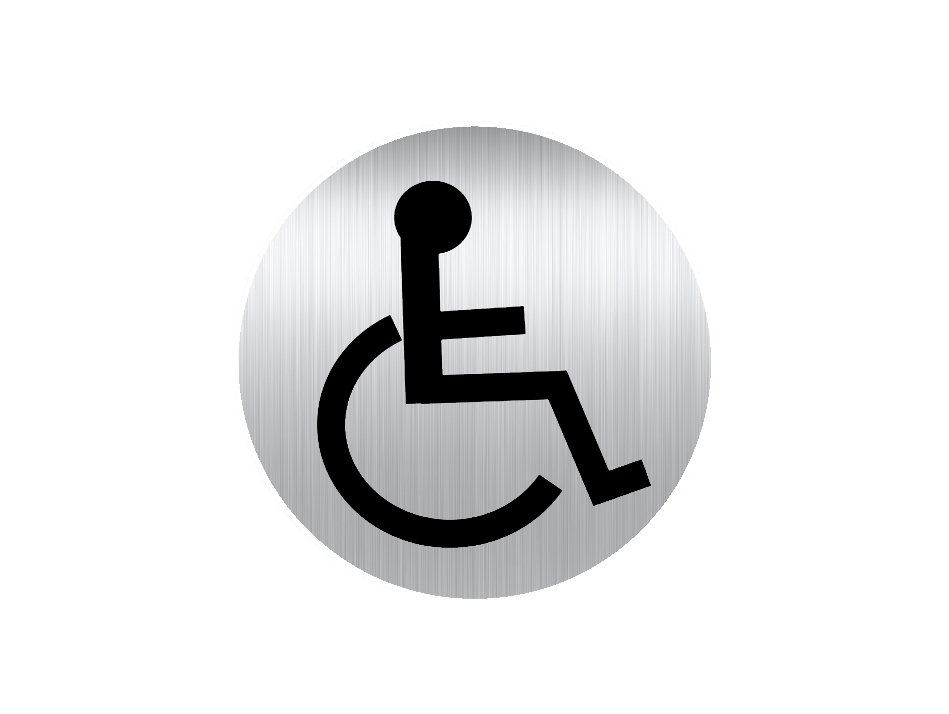 Panneau Alu adhésif toilettes handicapés Ø80mm