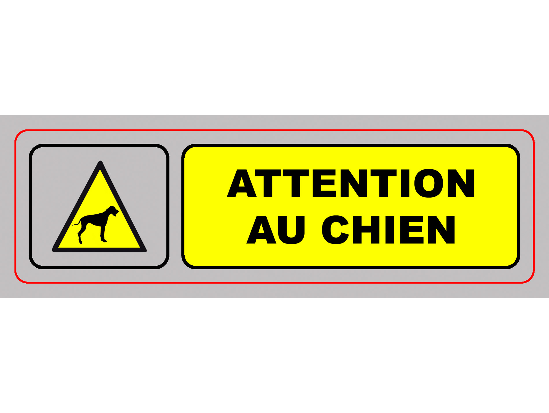 Panneau Attention au chien 170x50mm