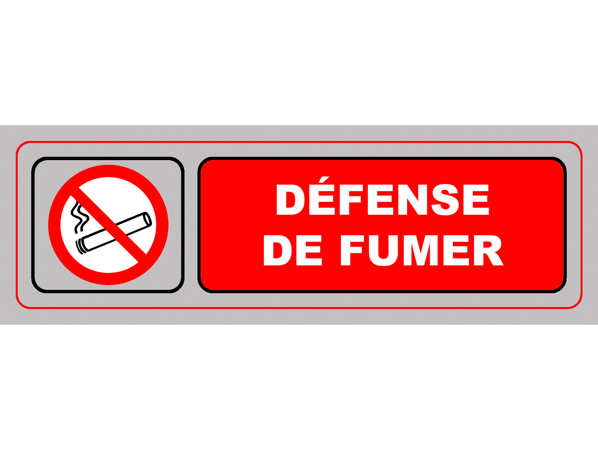 Panneau Défense de fumer 170x50mm