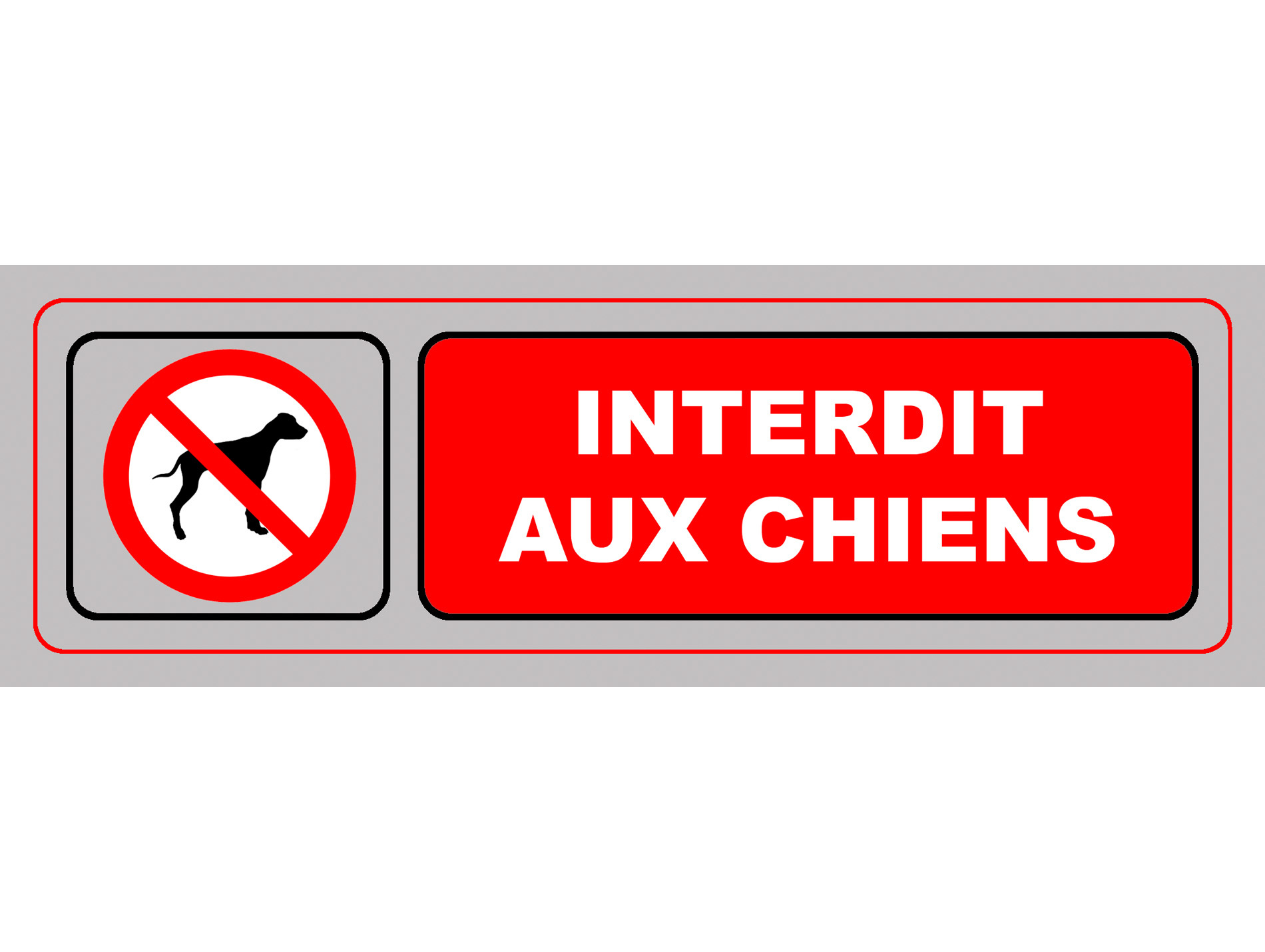 Panneau Interdit aux chiens 170x50mm
