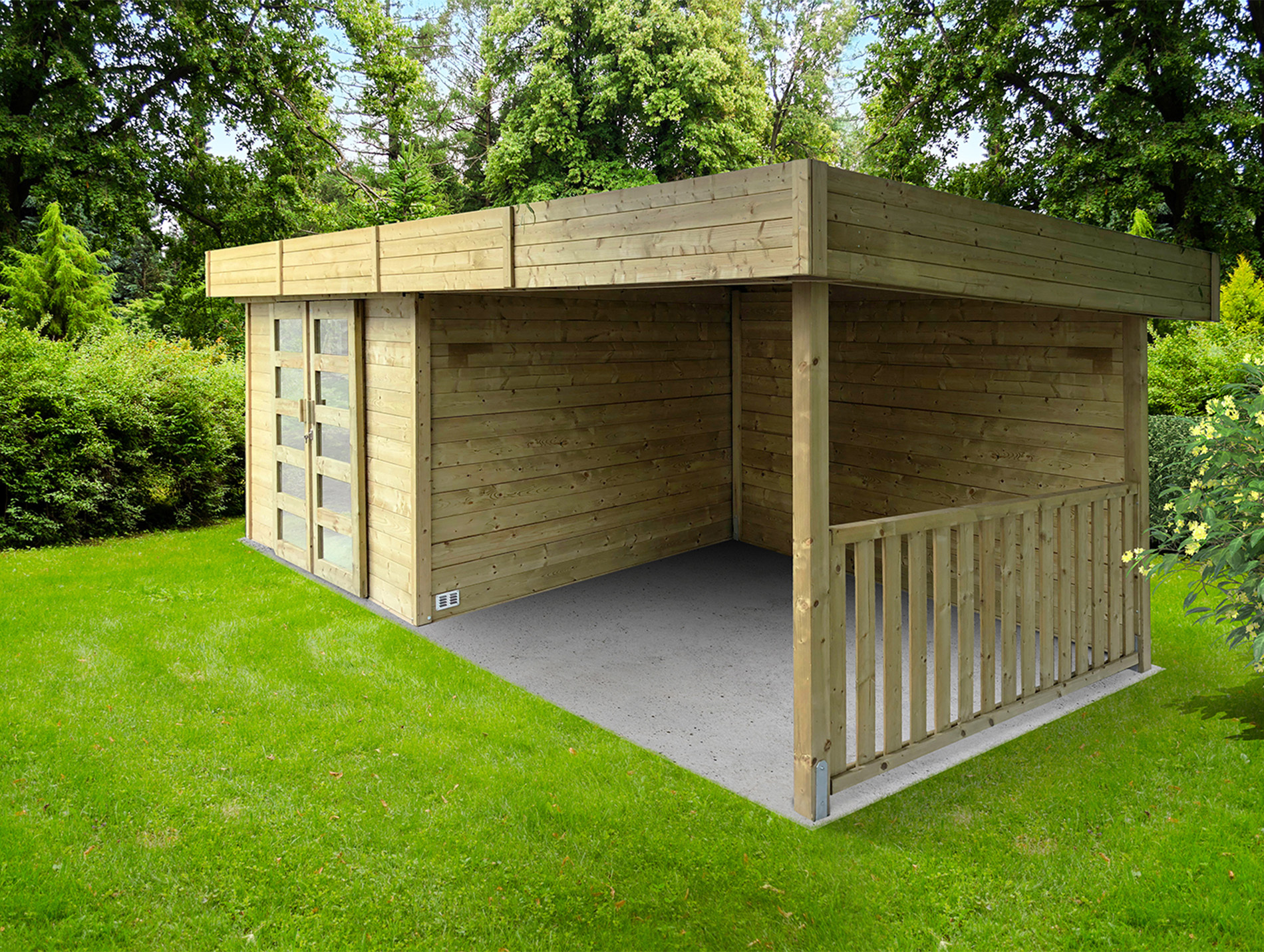 Abri jardin bois Arhus épaisseur 28mm 19,90 m²