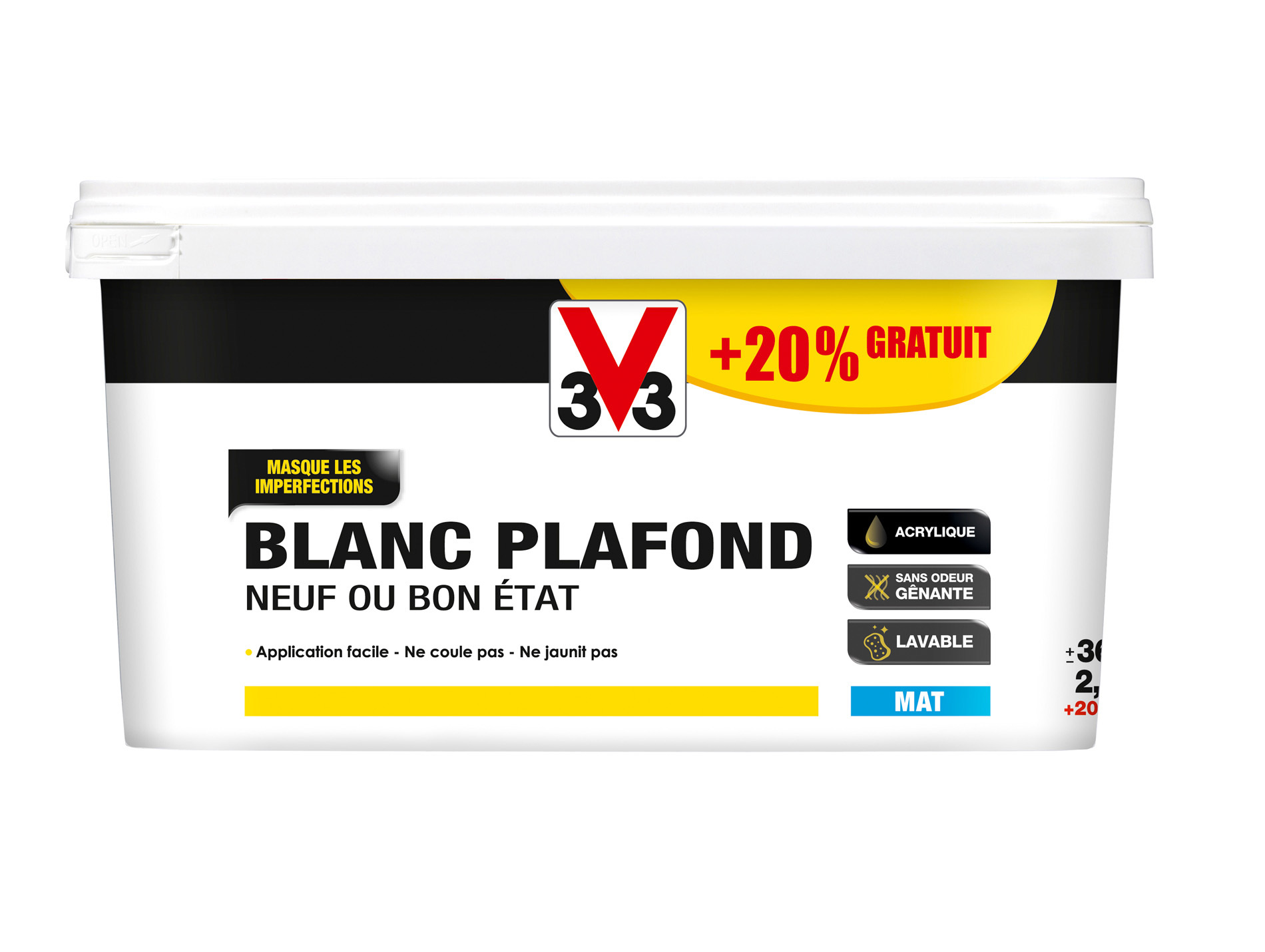 Peinture intérieure V33 bicouche mat blanc 3L