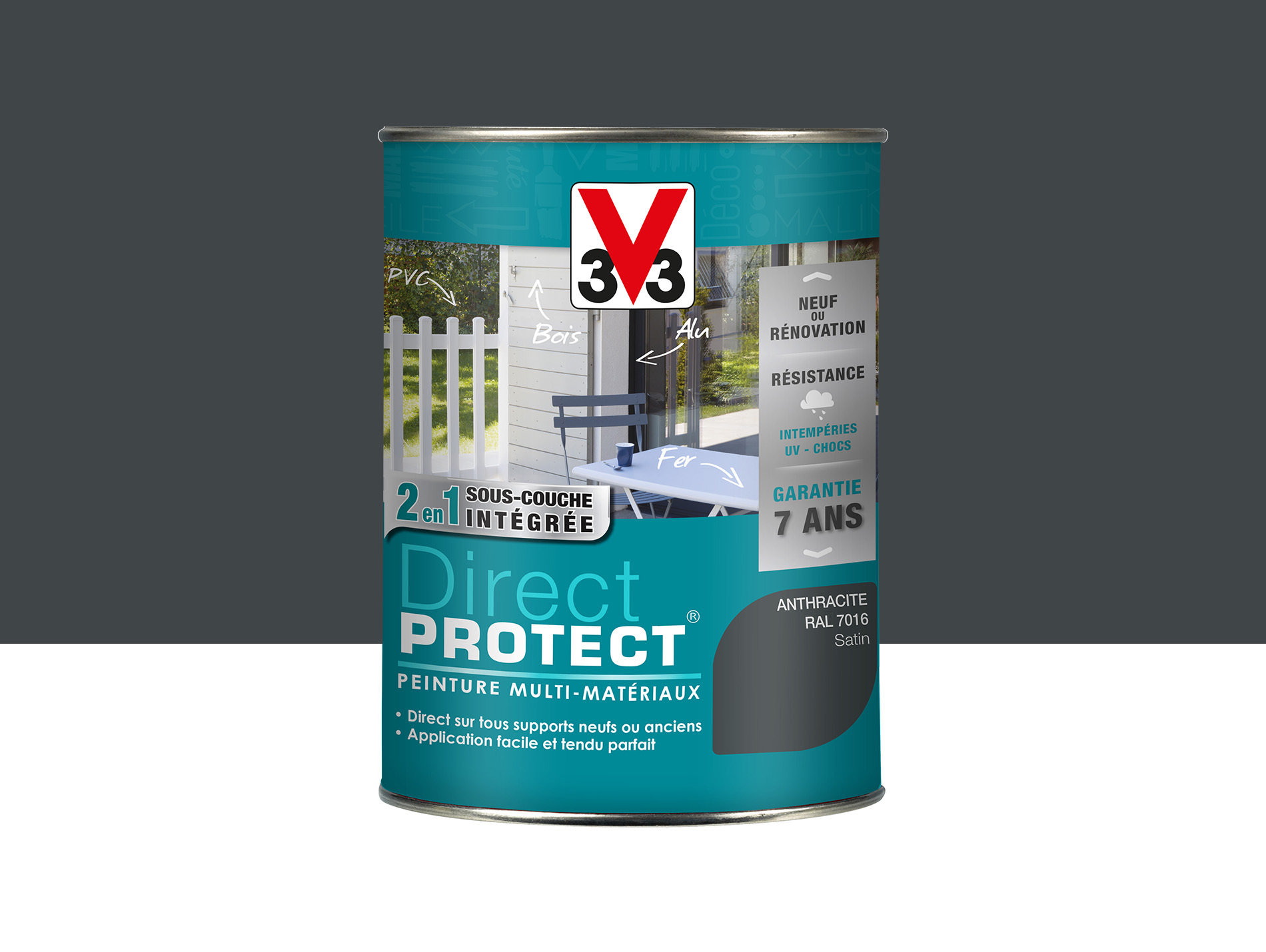 Peinture ext V33 Direct Protect Satiné Anthracite 1,5L