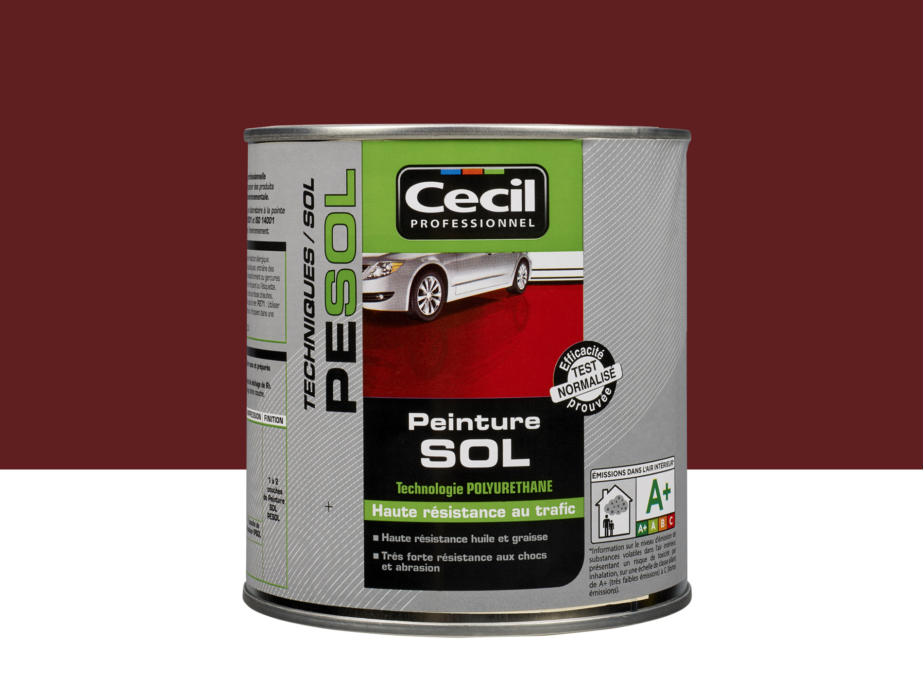 Peinture exterieure sol CECILPRO  Rouge Brique 0,5L