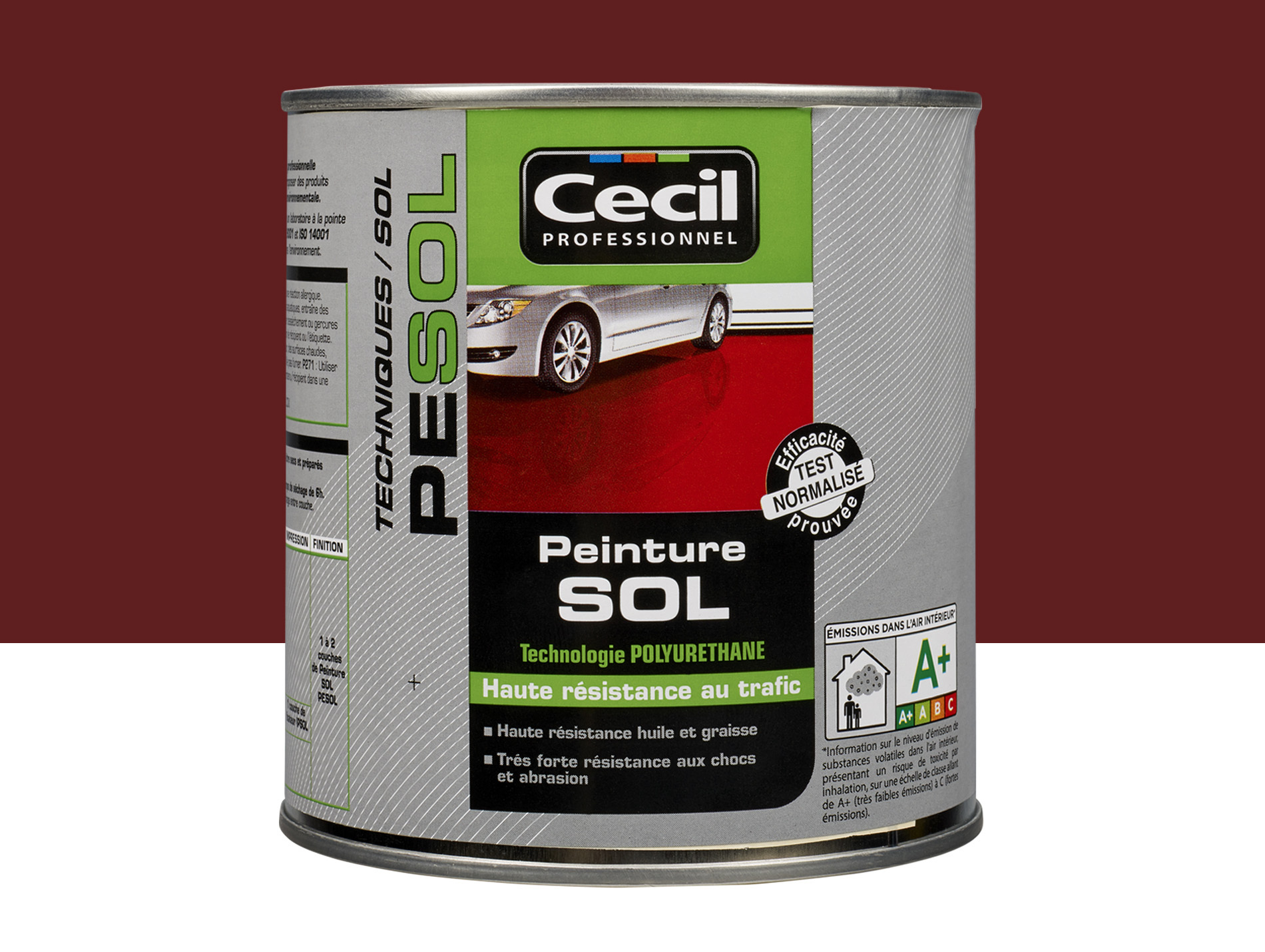 Peinture exterieure sol CECILPRO  Rouge Brique 2,5L