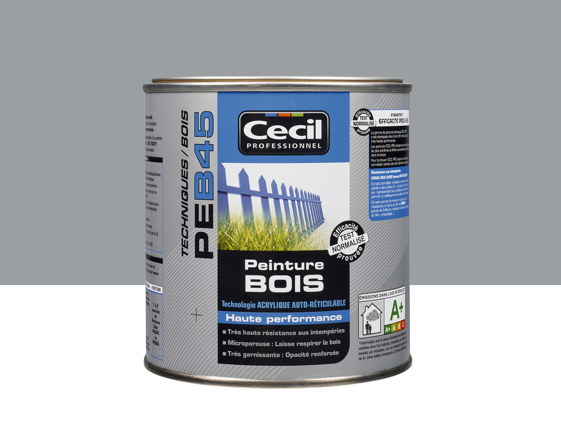 Peinture bois exterieur CECILPRO Satin Gris Galet 0,5L