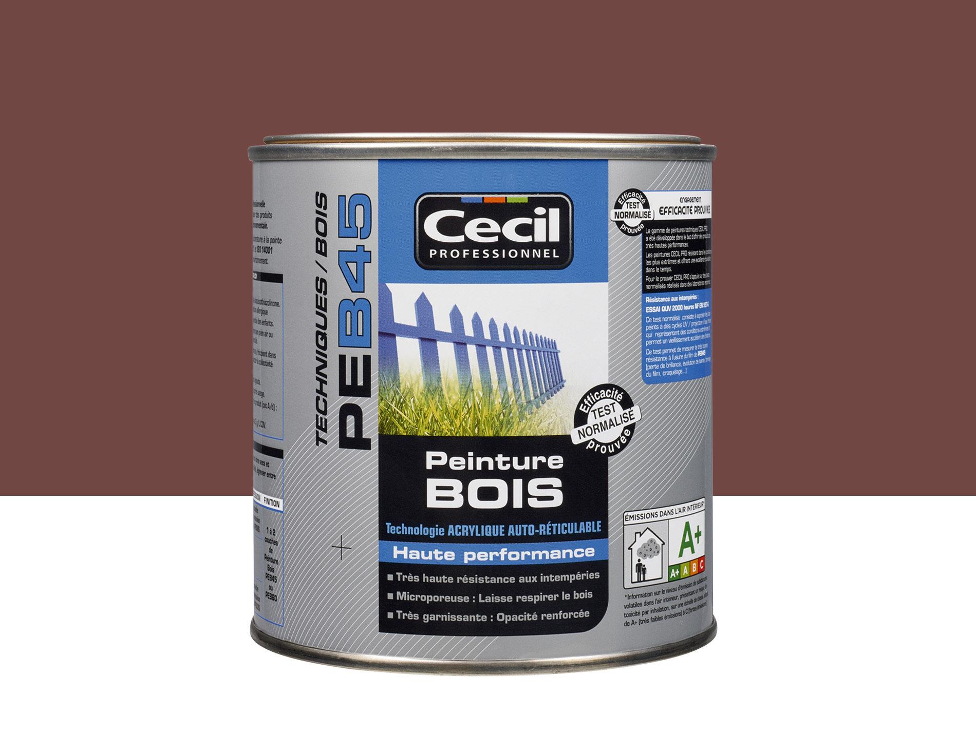 Peinture bois exterieur CECILPRO Satin Rouge Basque 0,5L