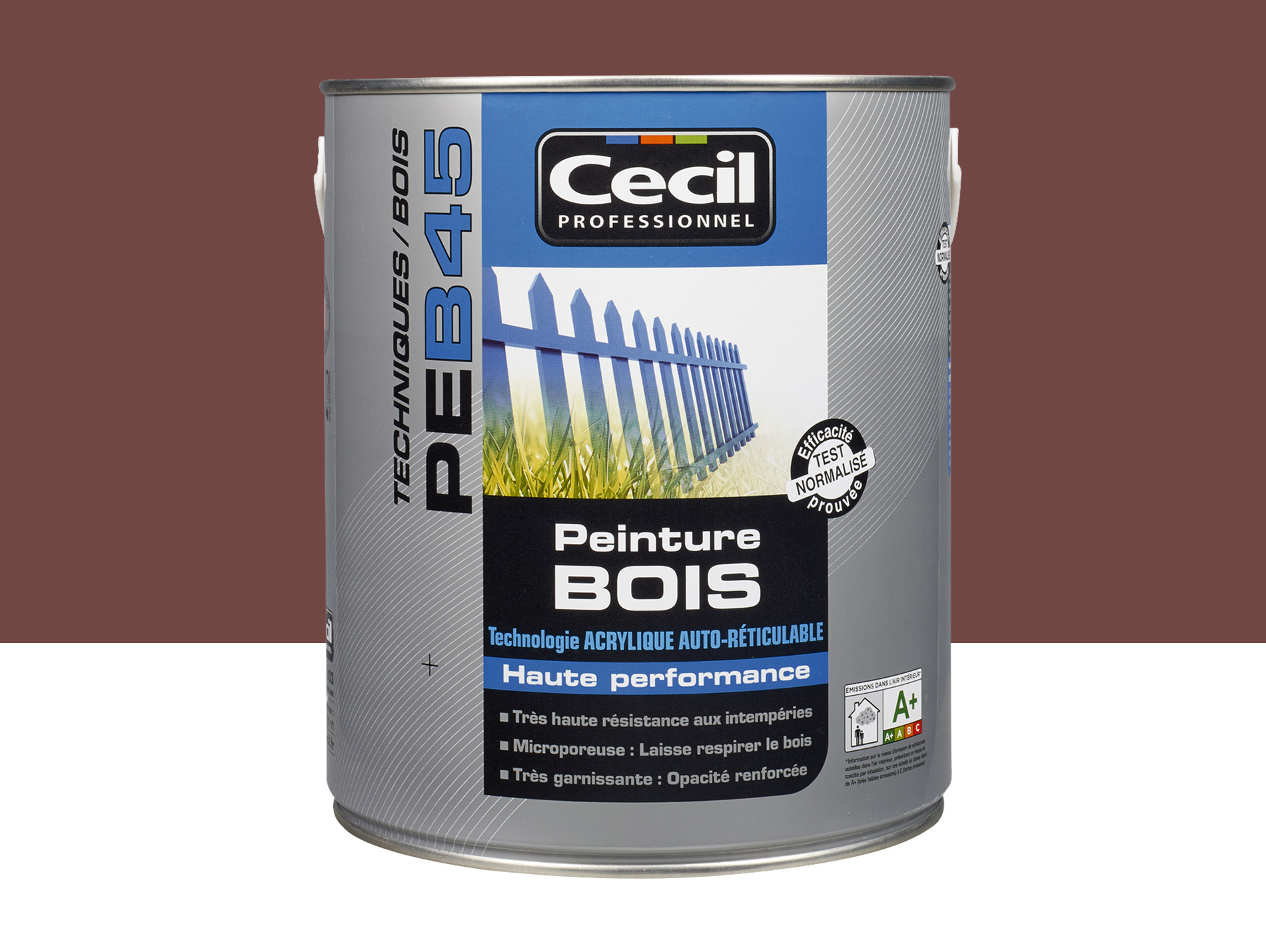 Peinture bois exterieur CECILPRO Satin Rouge Basque 2,5L