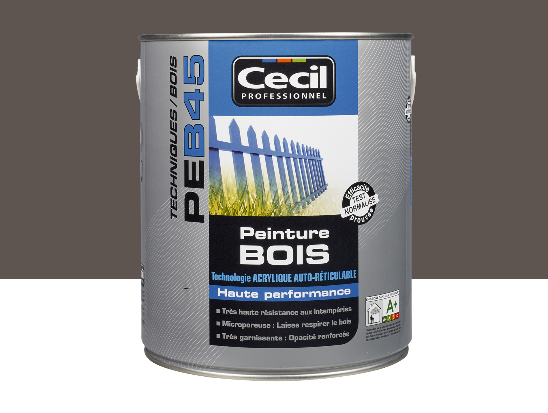Peinture bois exterieur CECILPRO Satin Brun foncé 2,5L