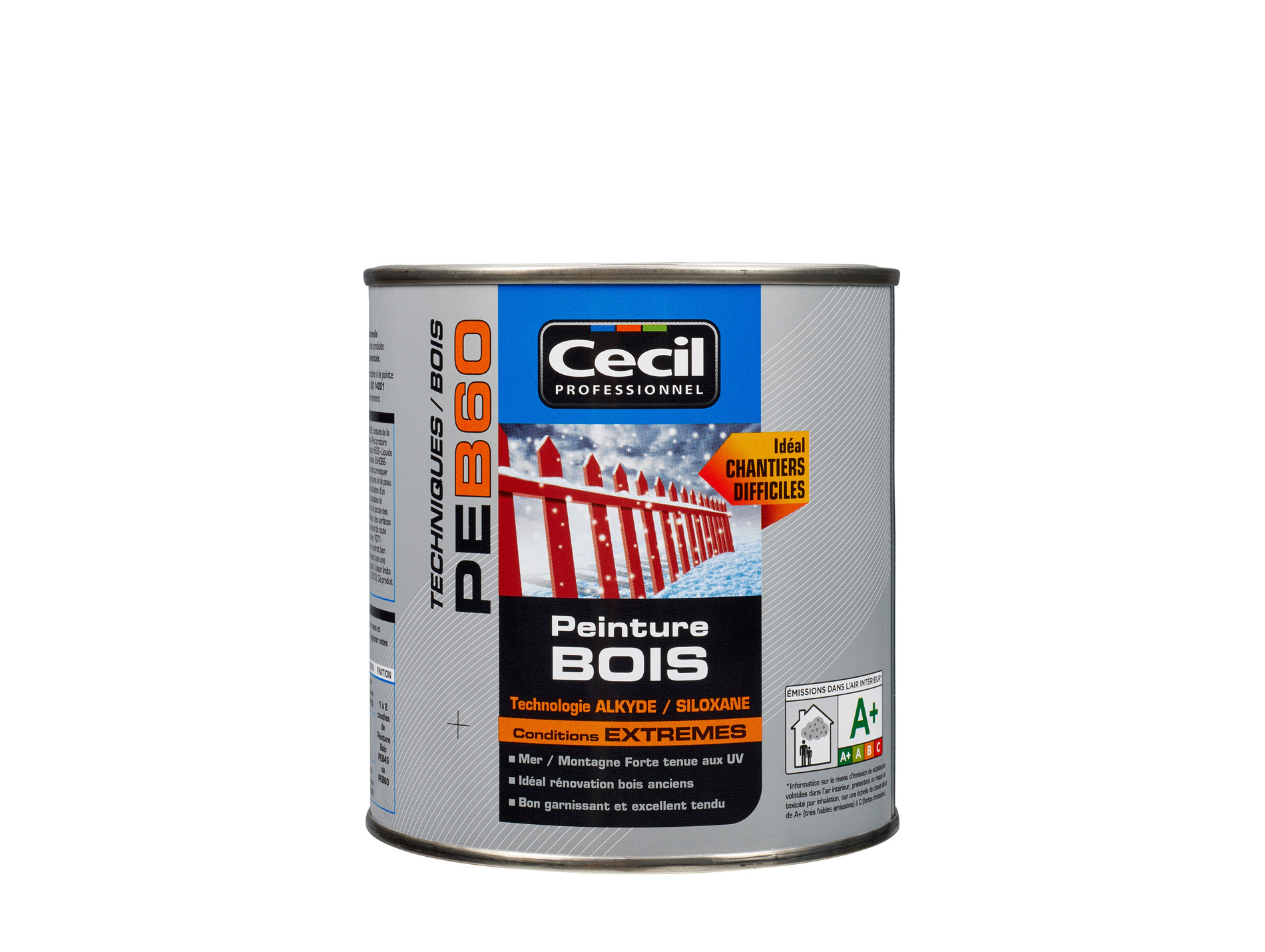 Peinture bois exterieur CECILPRO Satin Blanc 0,5L