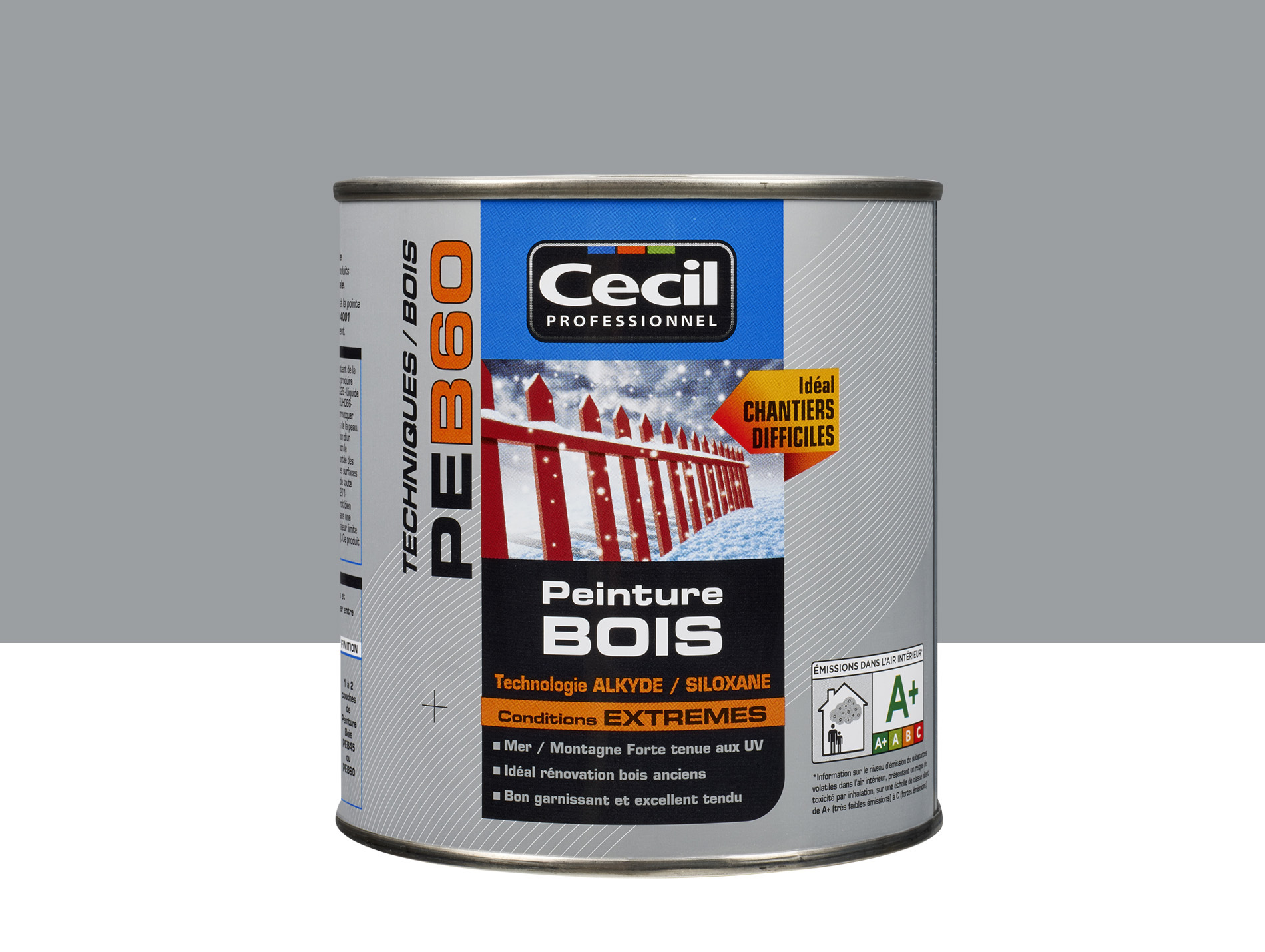Peinture bois exterieur CECILPRO Satin Gris Galet 0,5L