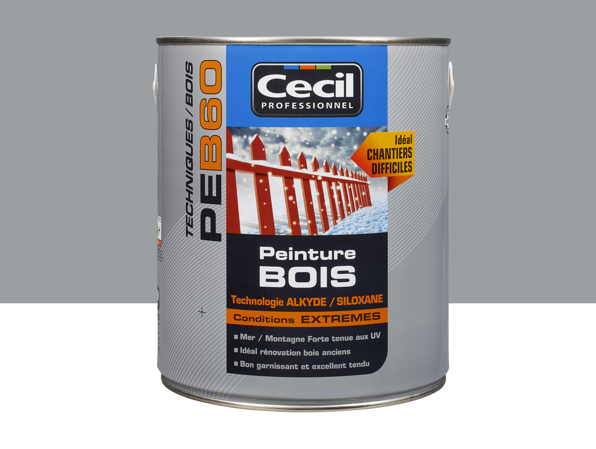 Peinture bois exterieur CECILPRO Satin Gris Galet 2,5L