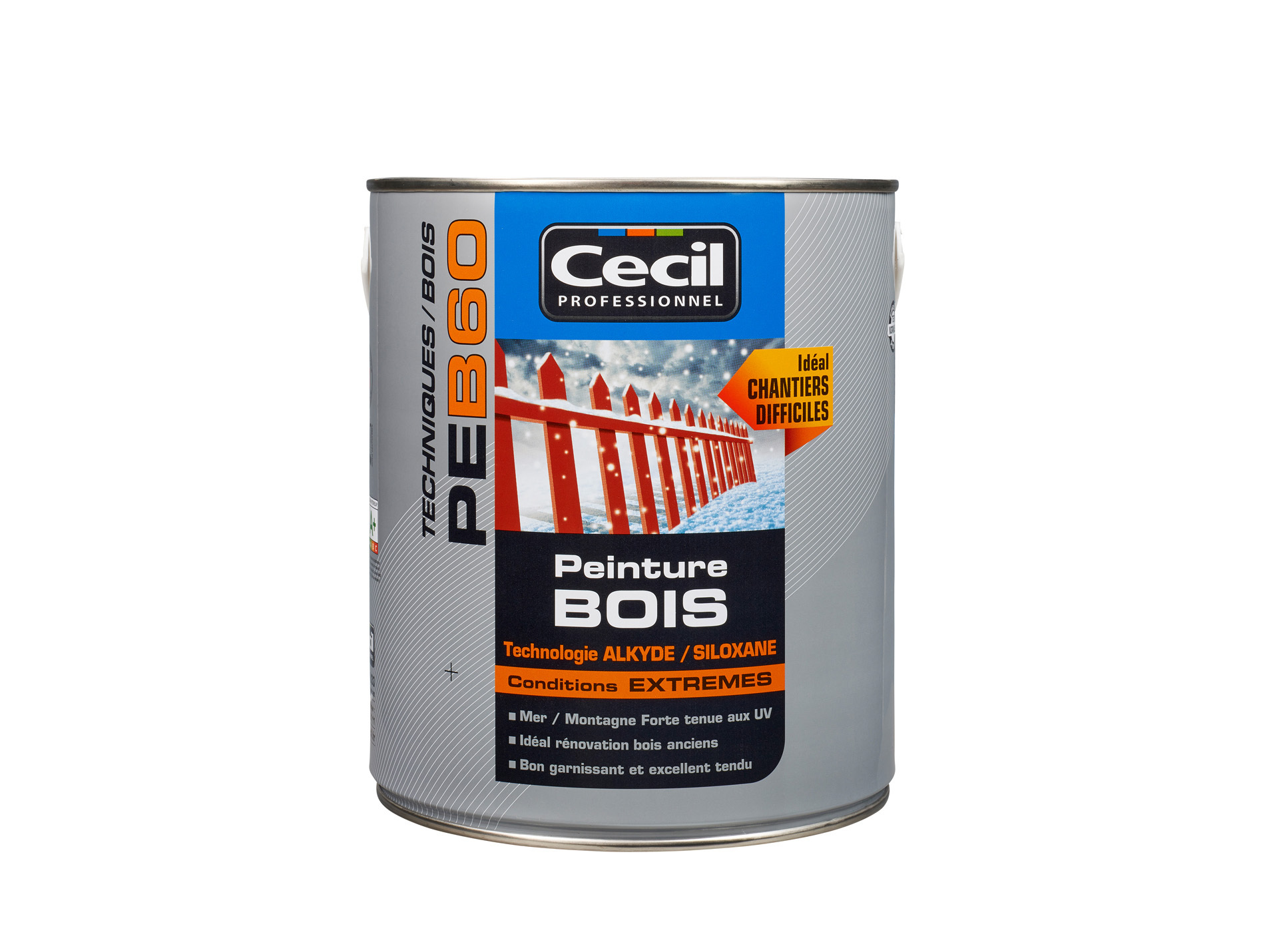 Peinture bois exterieur CECILPRO Brillant Blanc 2,5L