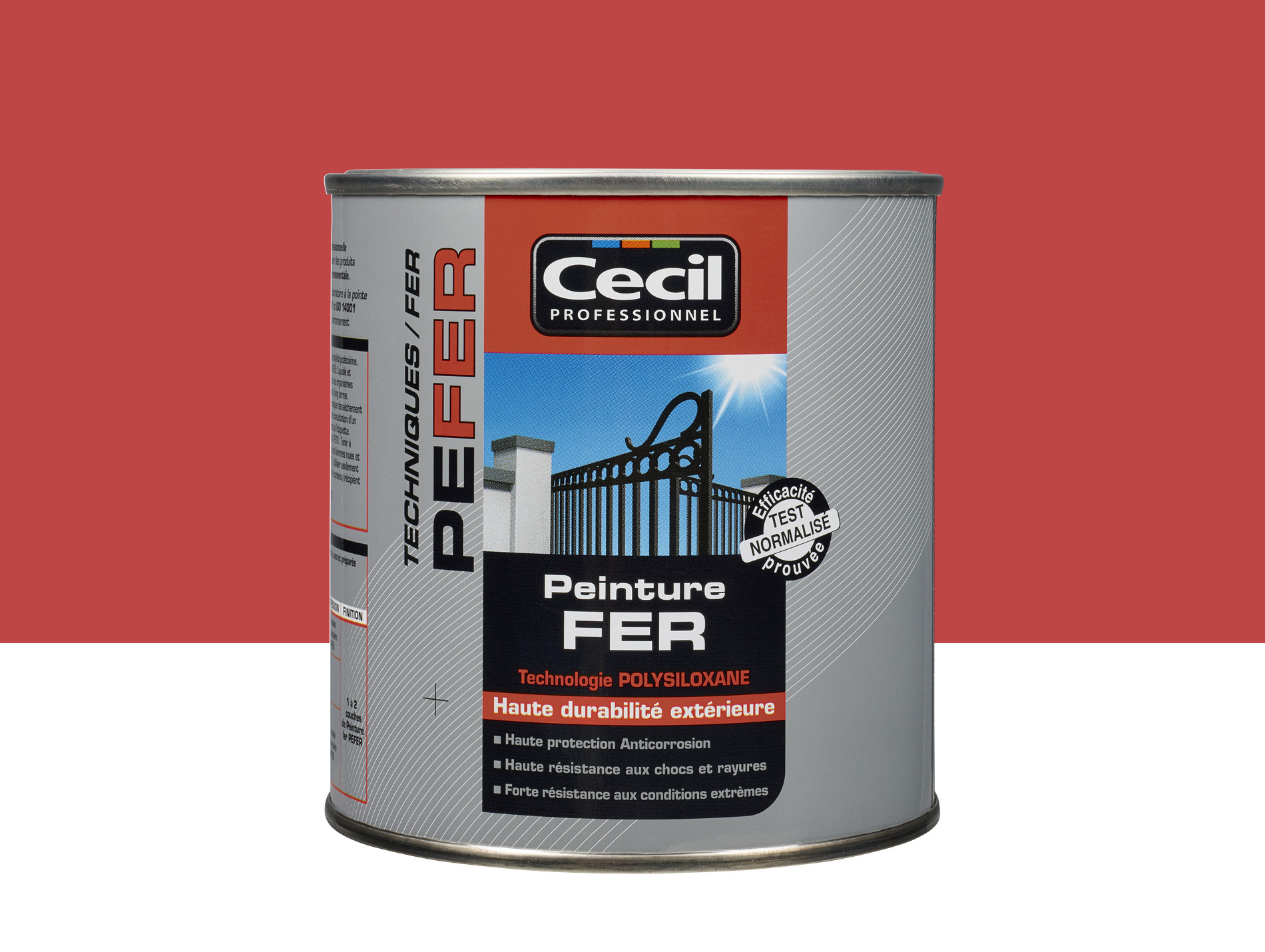 Peinture extérieure fer CECIL PRO Rouge 0,5L