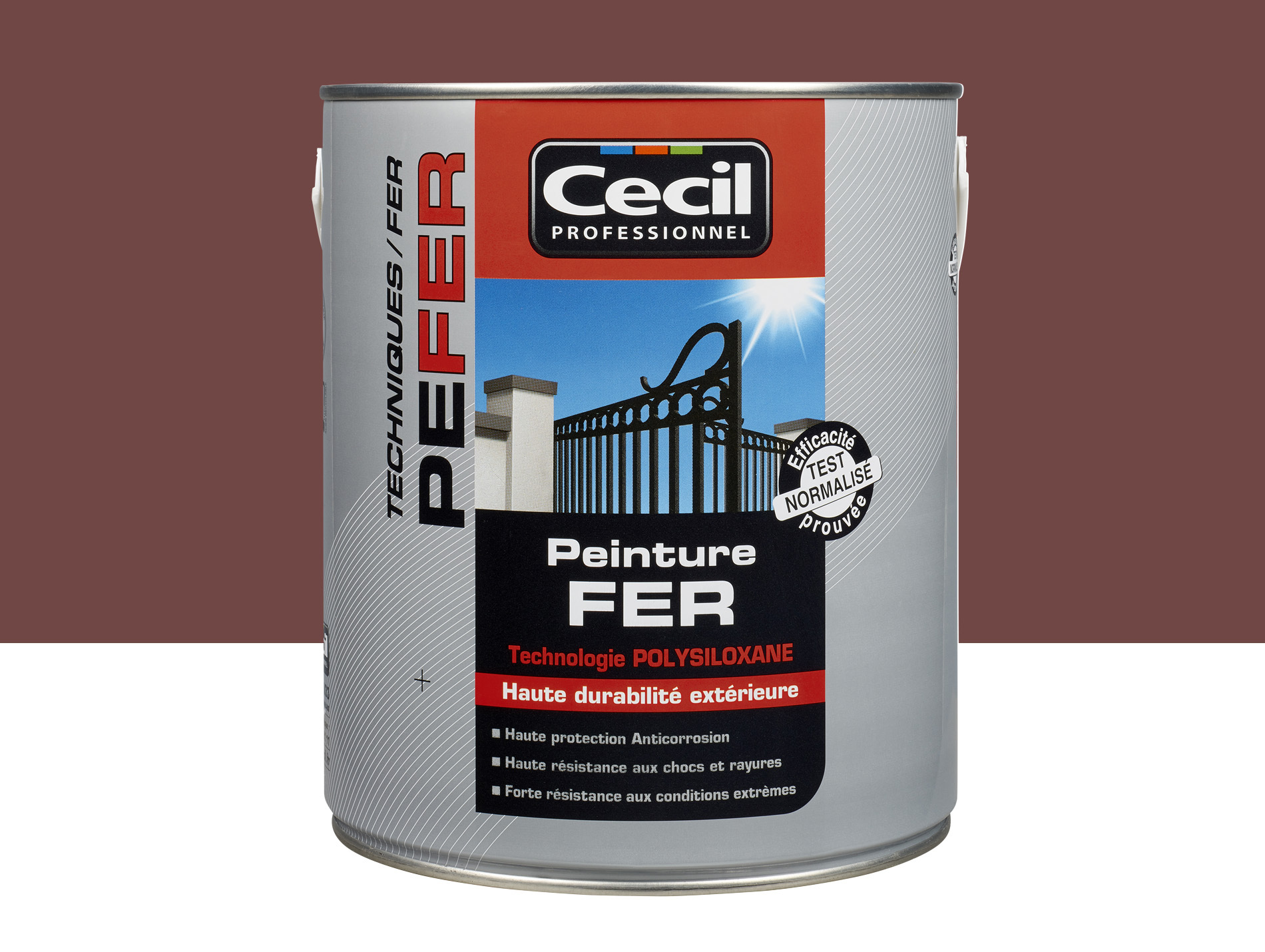 Peinture extérieure fer CECIL PRO Rouge Basque 2,5L