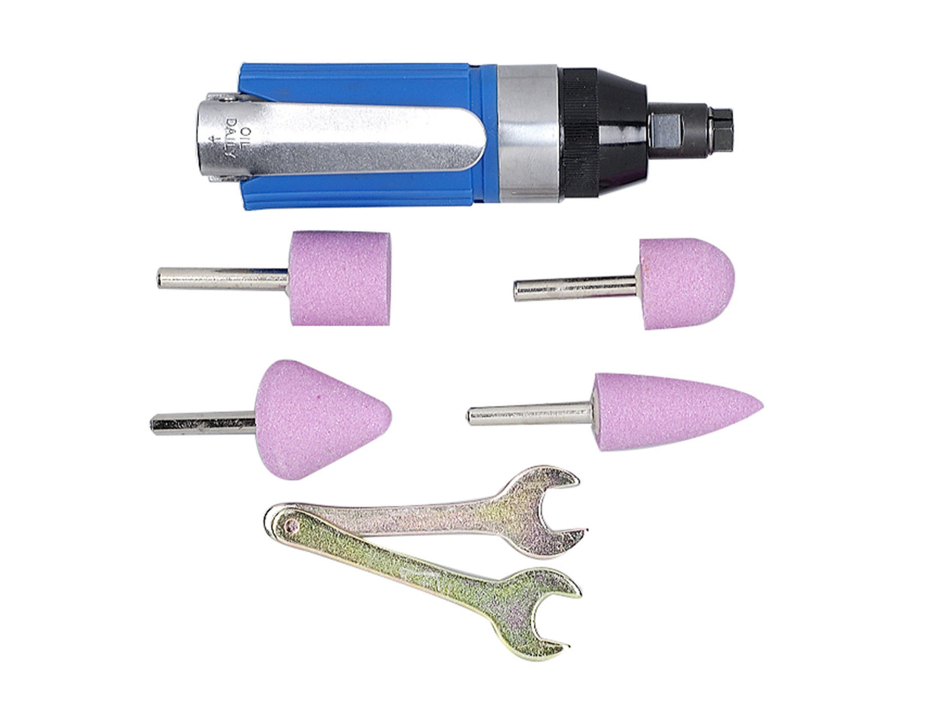 Meuleuse droite Ø3-6mm pour compresseur + 10 meules PROFOR