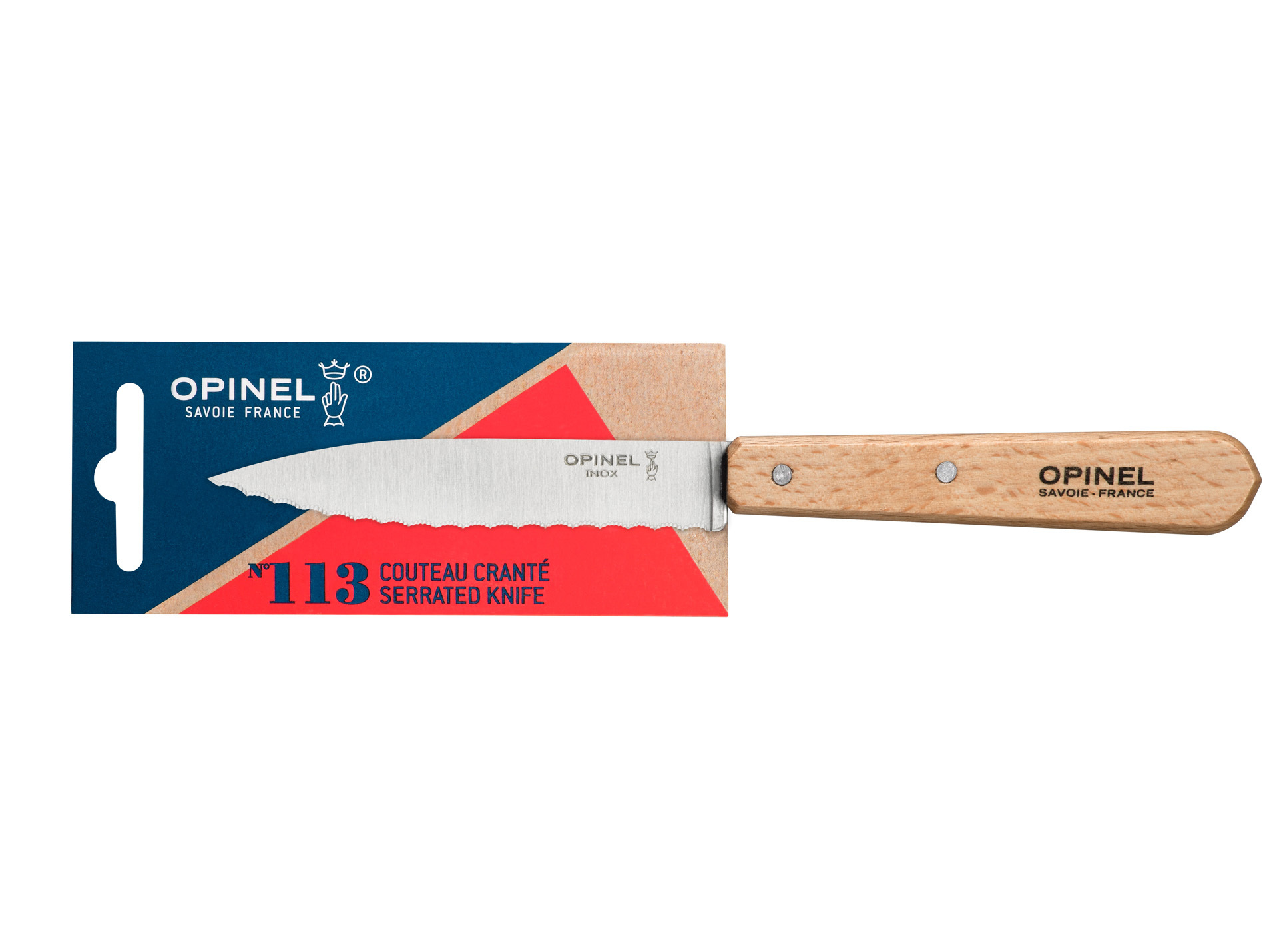 Couteau OPINEL cranté n°113 hêtre