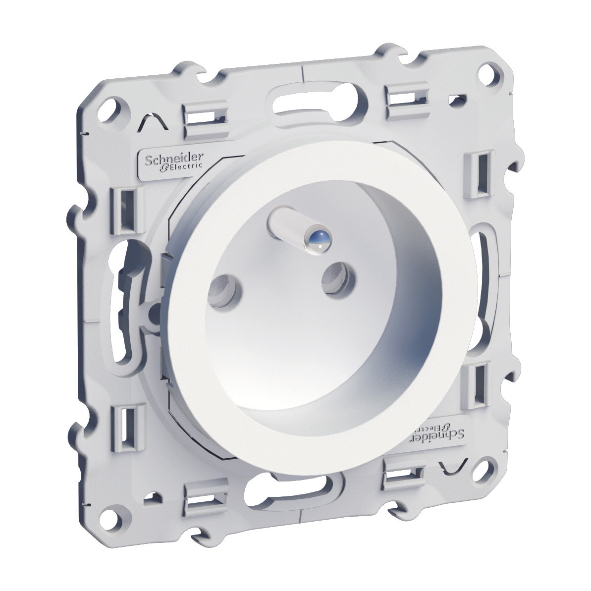 Prise 2P+T 16A auto blanc Odace SCHNEIDER