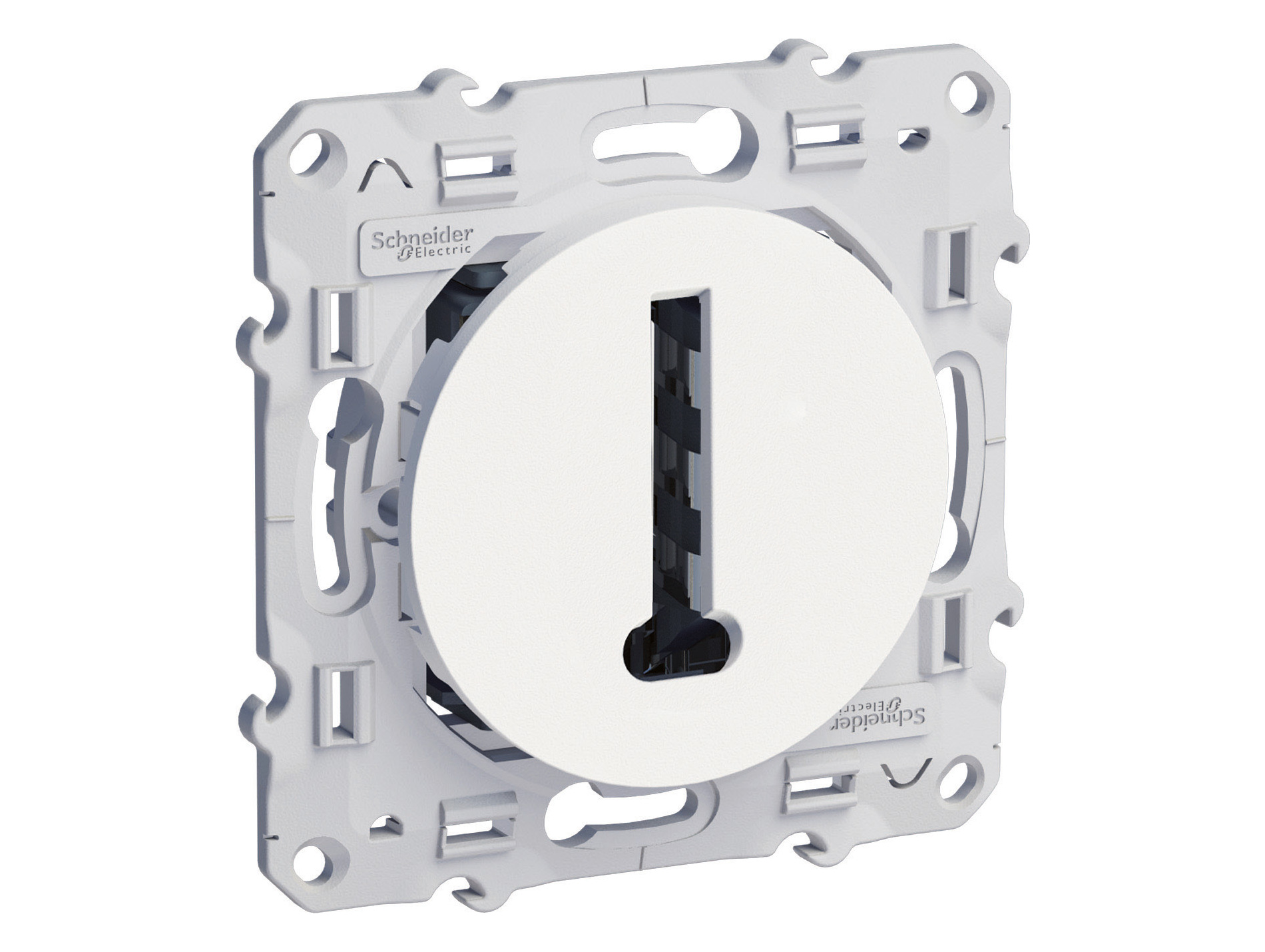 Prise téléphone en "T" blanc Odace SCHNEIDER