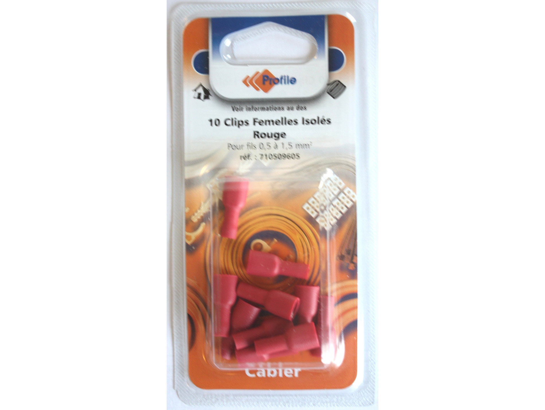 Clips isolés femelles rouge X10