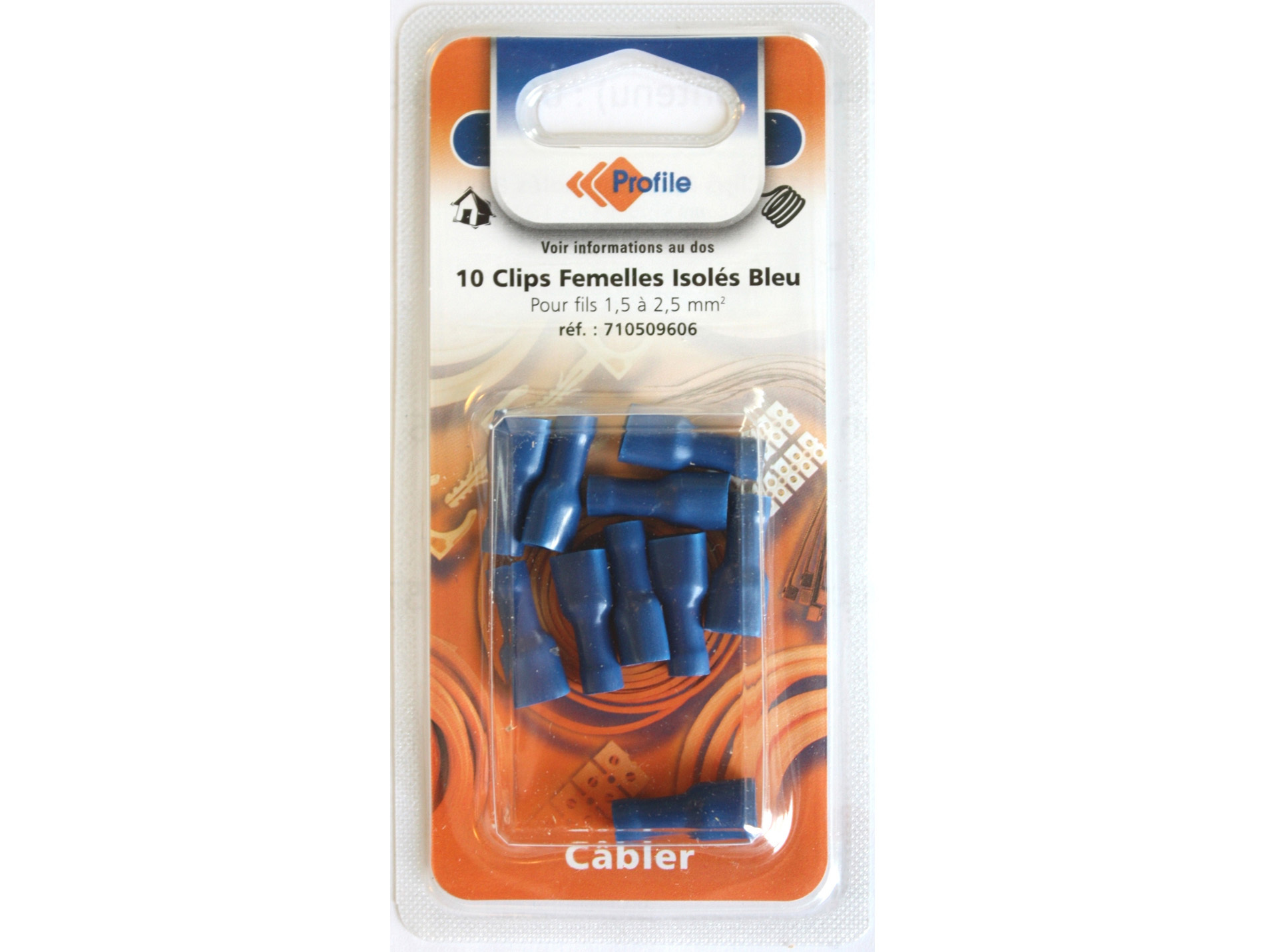 Clips isolés femelles bleu X10