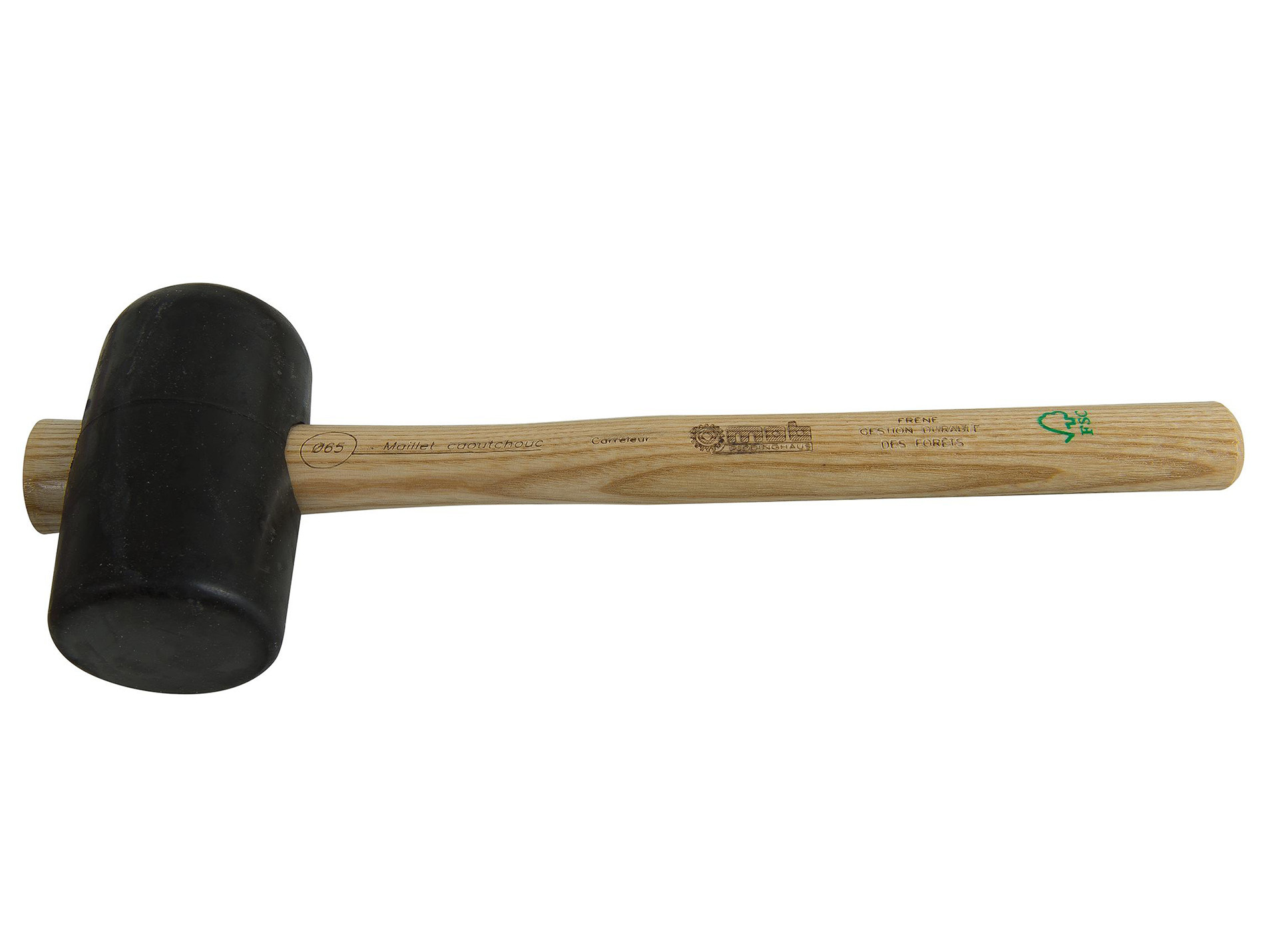 Maillet caoutchouc carreleur noir 65mm