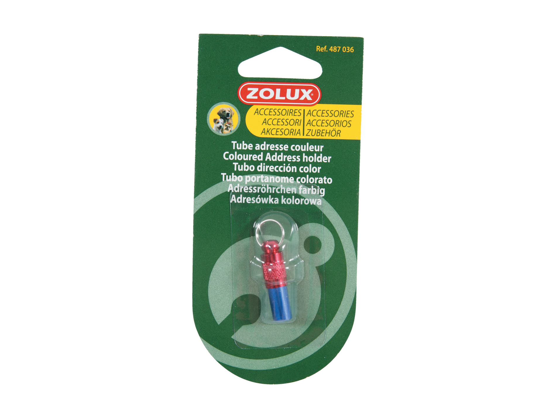 Tube adresse pour chien en couleur