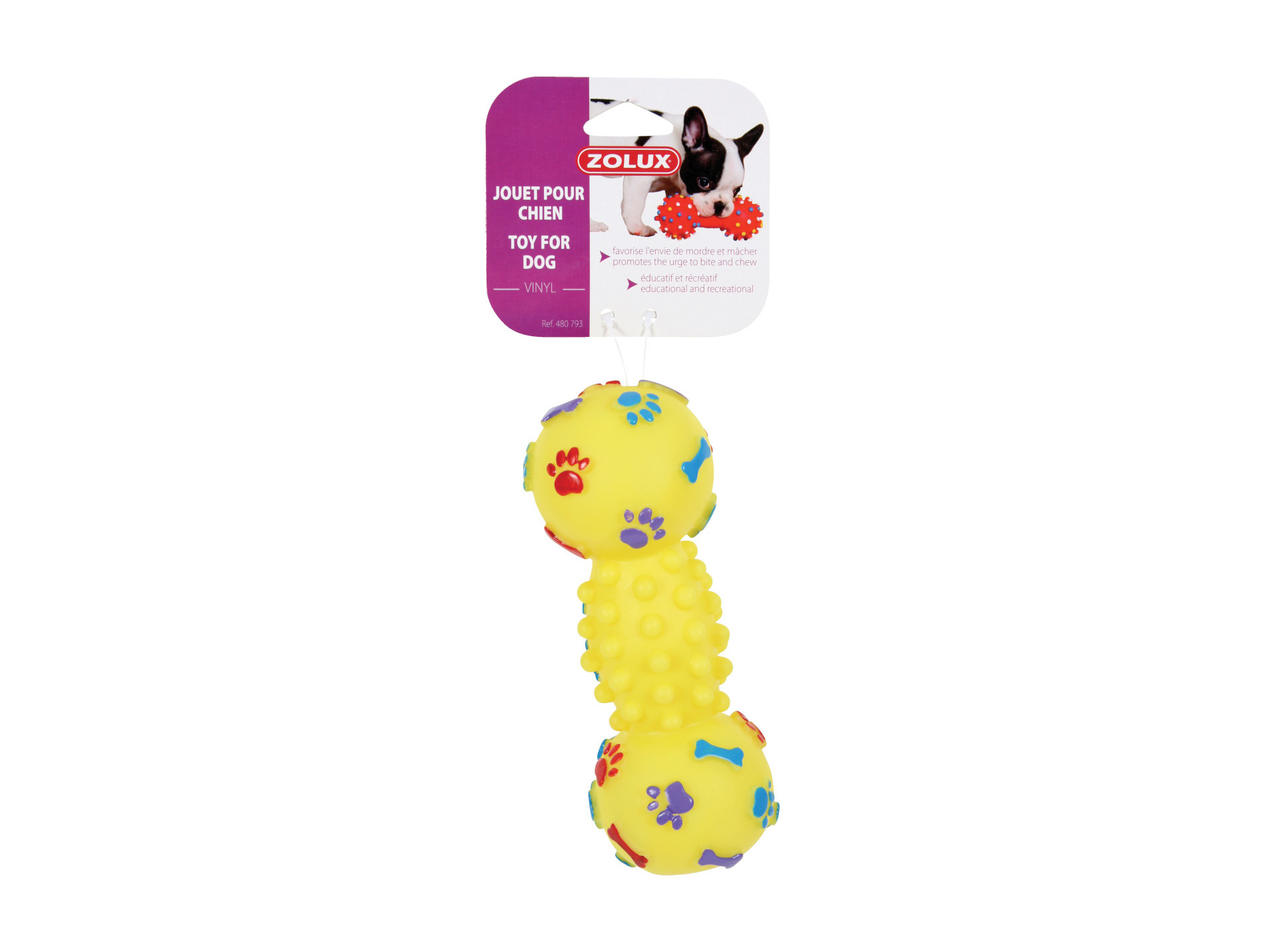 Jouet Haltère en vinyle pour chien 19cm