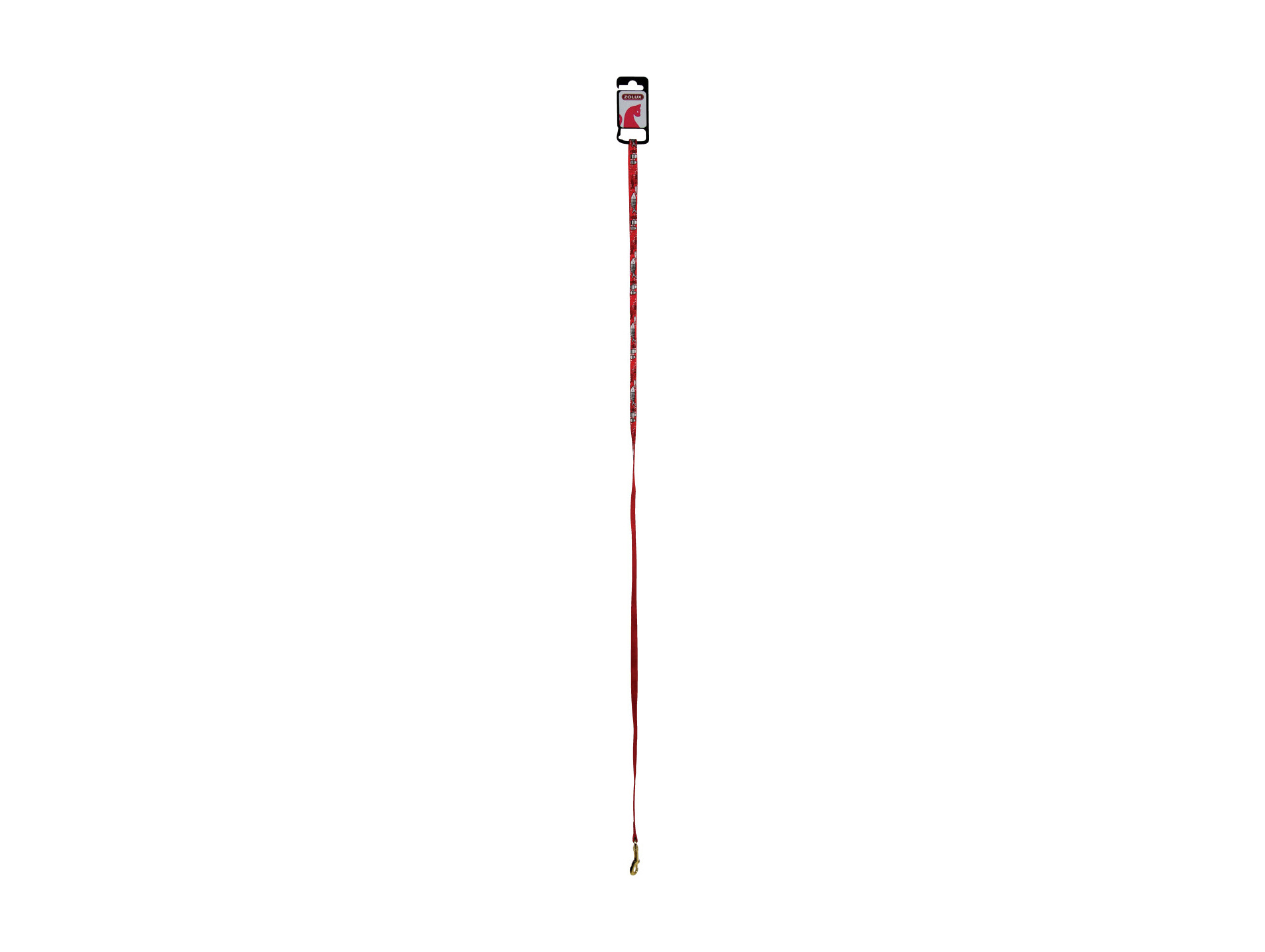 Laisse chat imprimé poisson 1m rouge