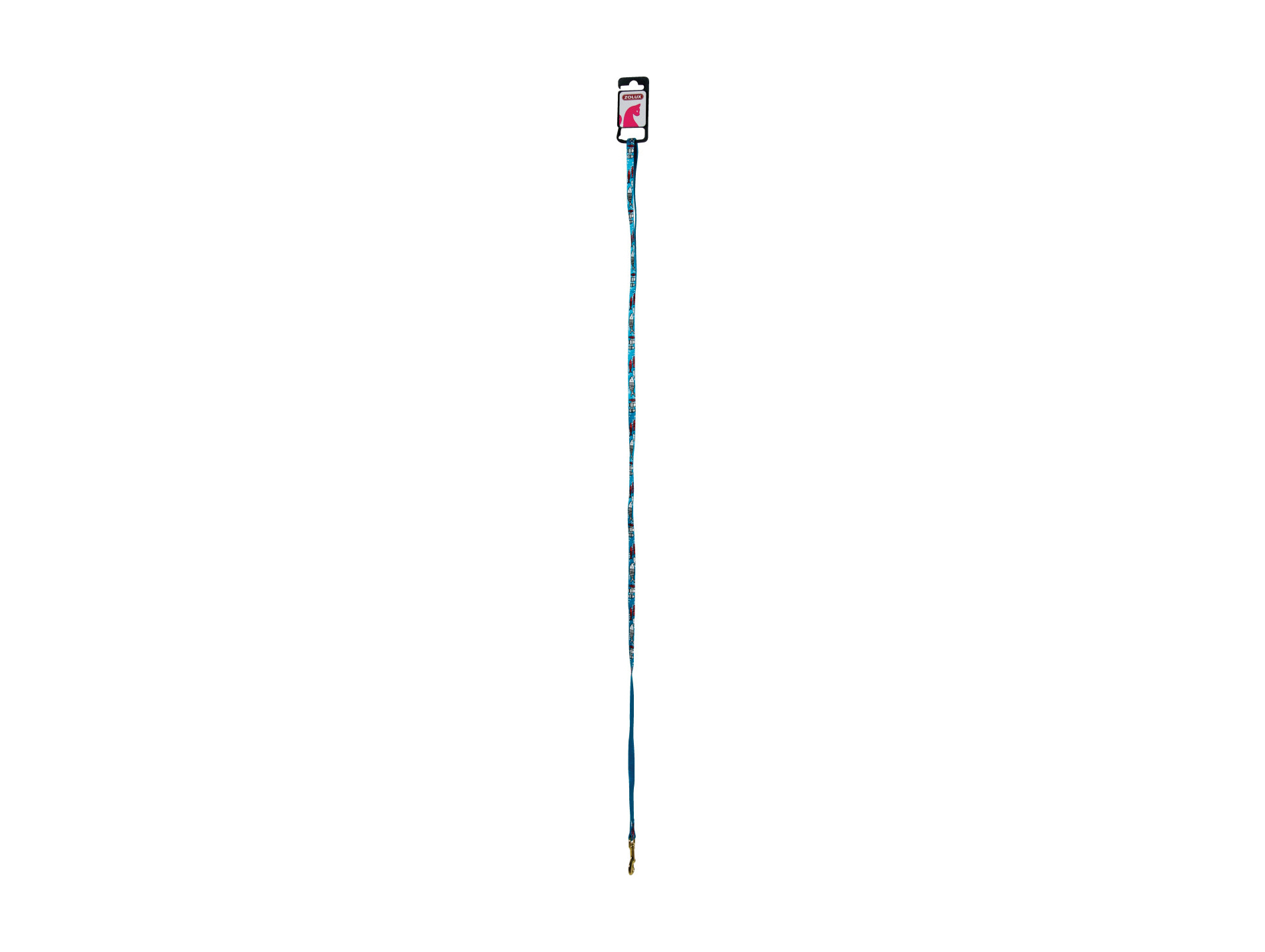Laisse chat imprimé poisson 1m turquoise