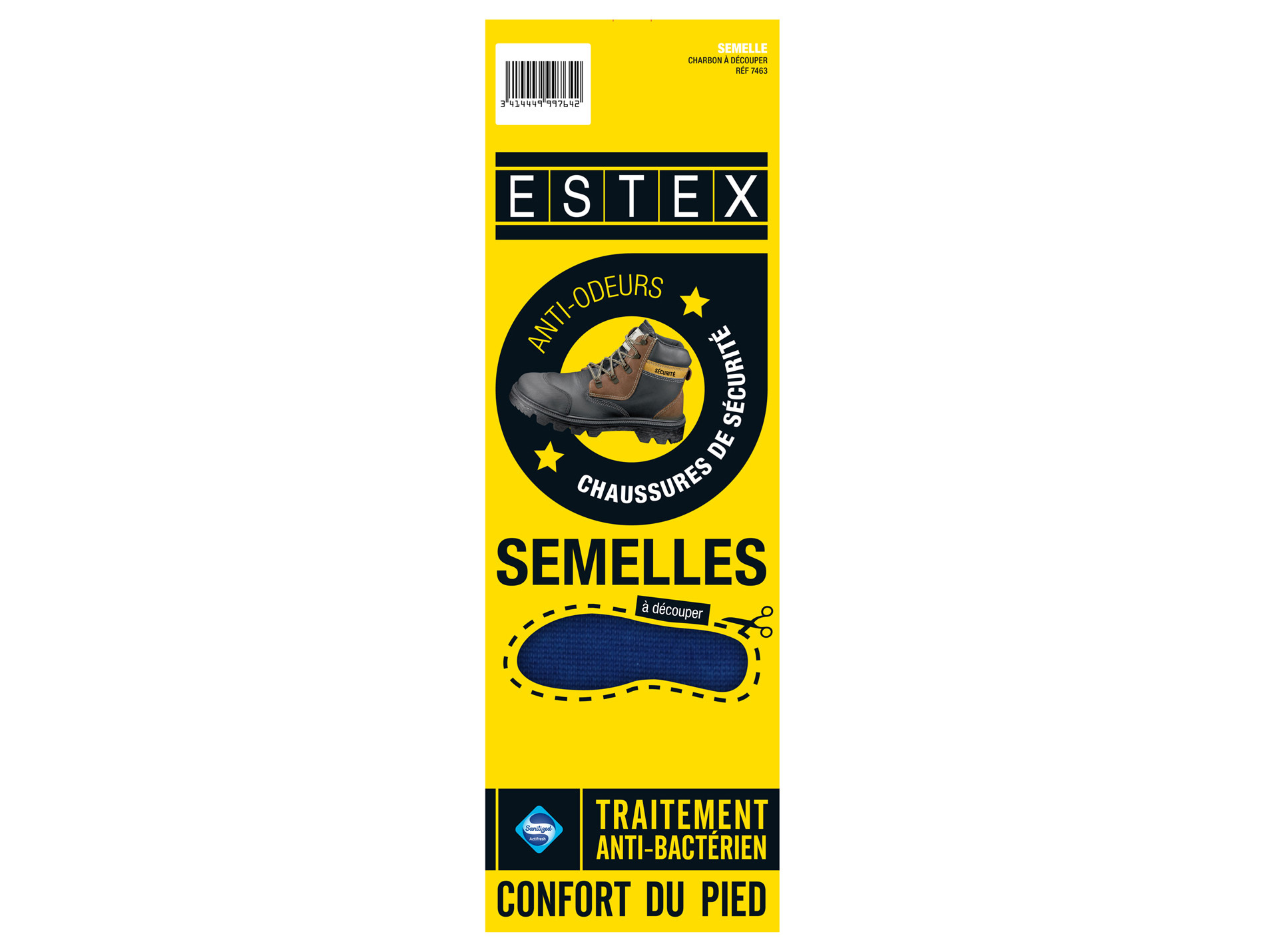 Semelles ESTEX charbon à découper