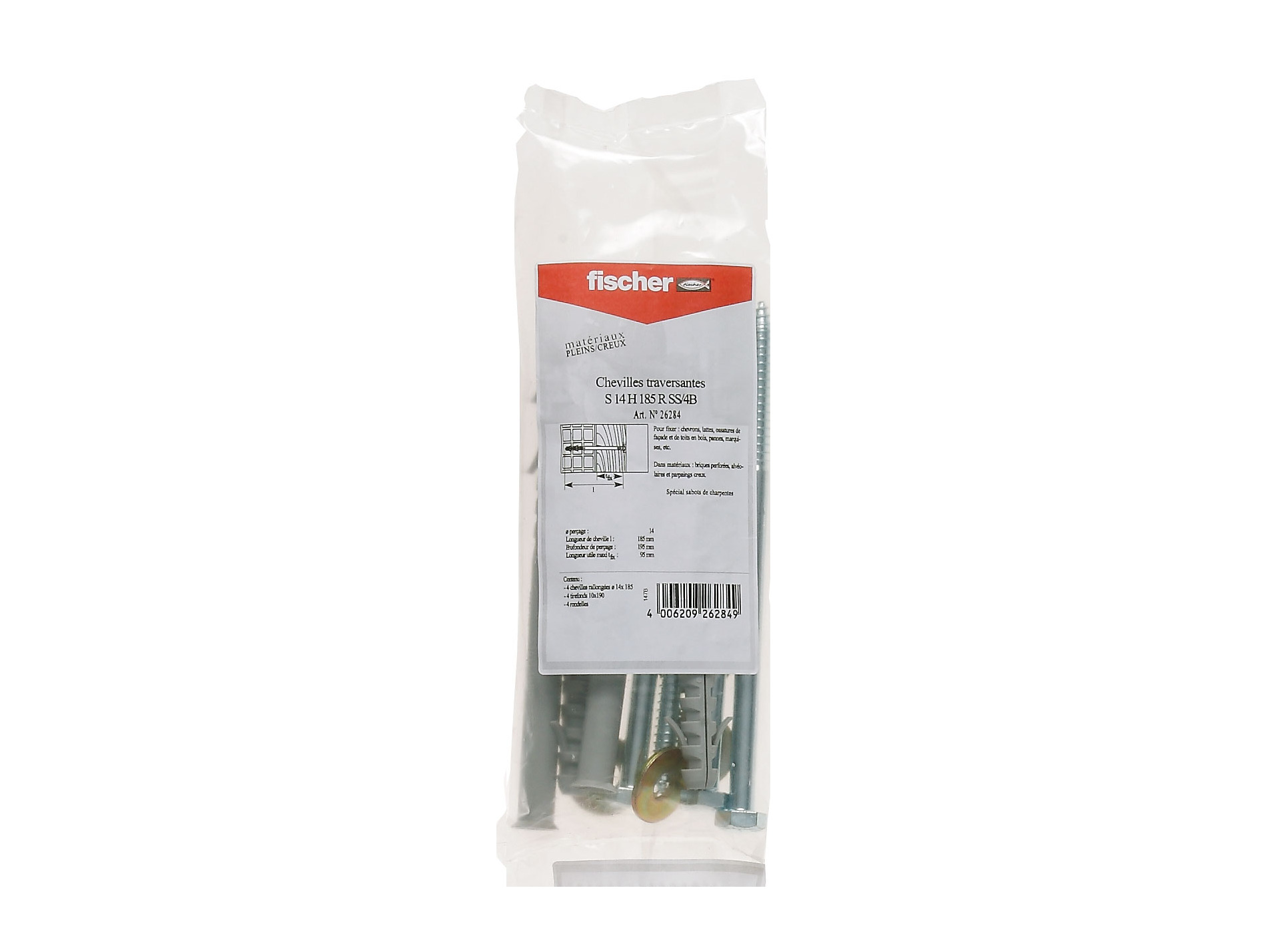 Chevilles pour ossatures et cadres S 14 H 185 RSS x4