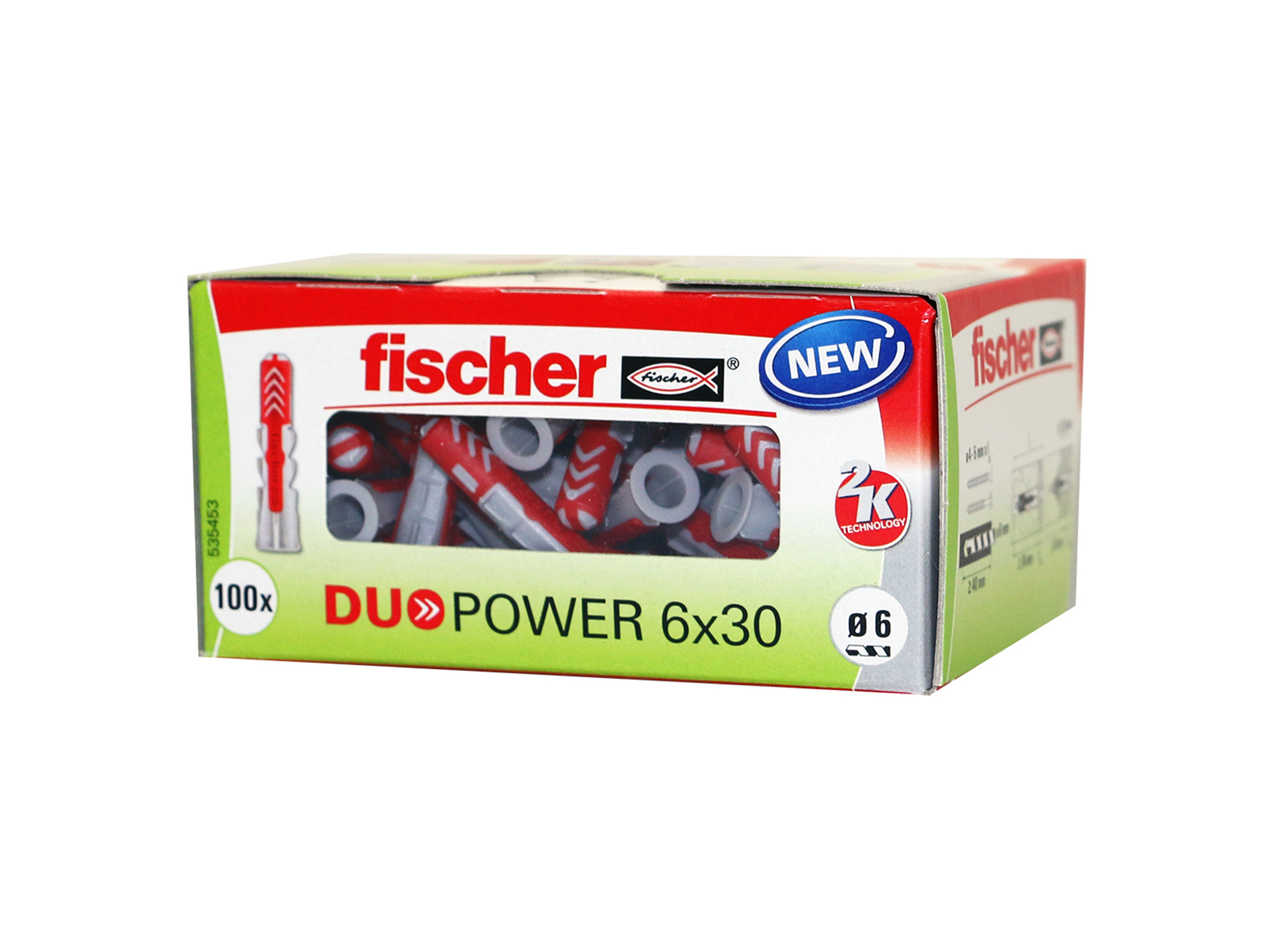 Chevilles bi-matière DUOPOWER Ø6 L30mm x100
