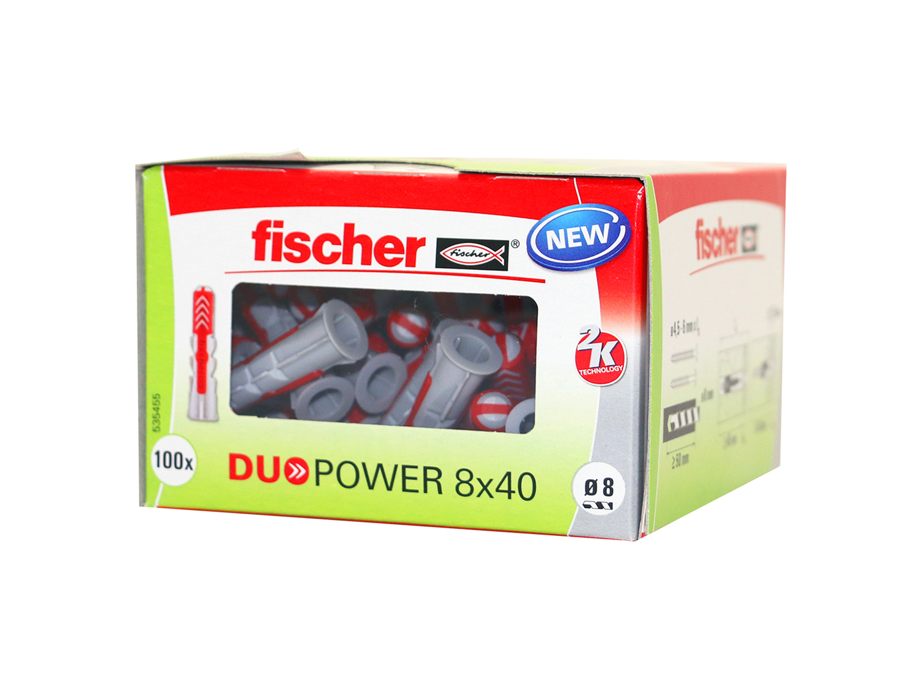 Chevilles bi-matière DUOPOWER Ø8 L40mm x100
