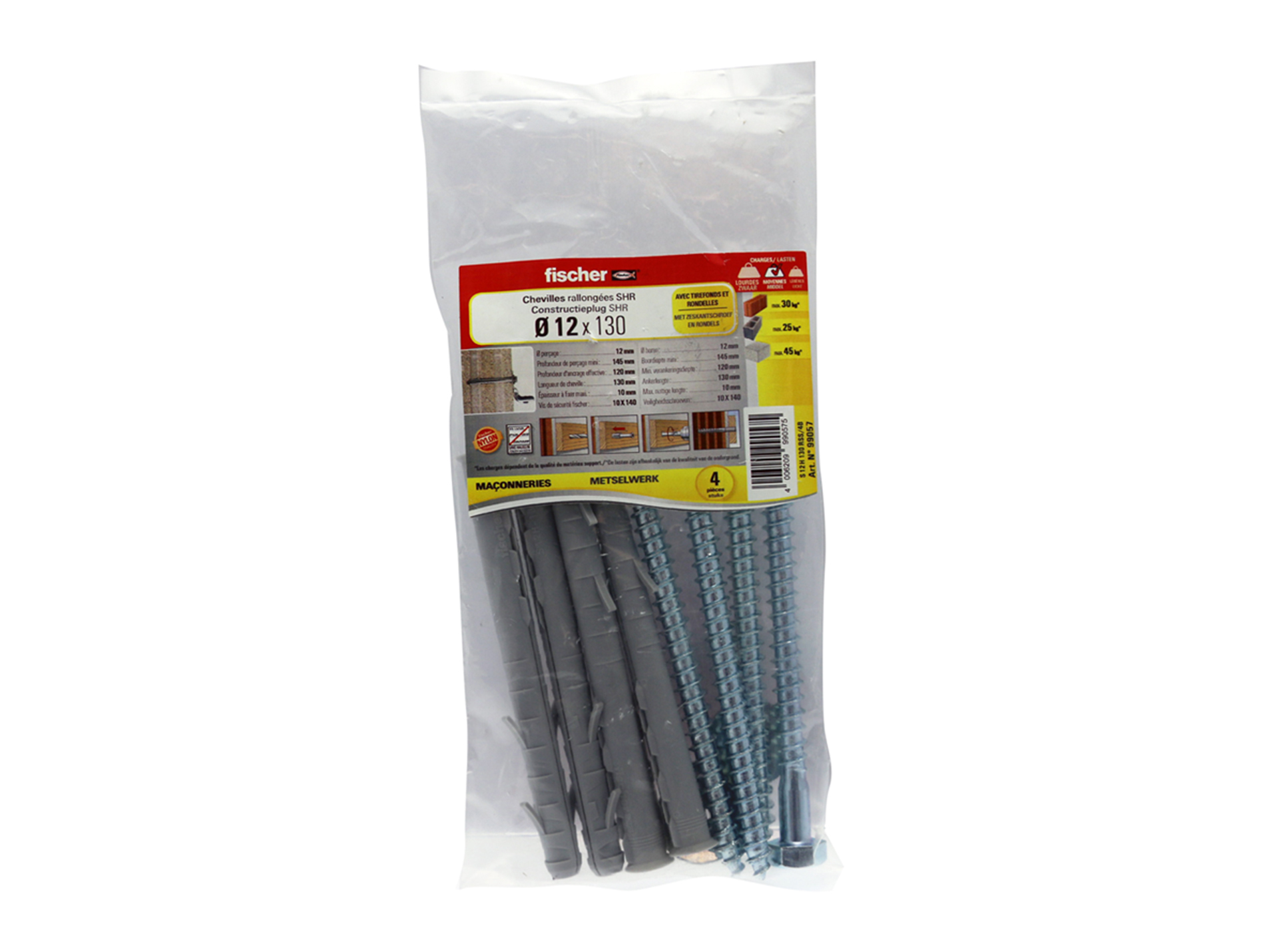 Chevilles pour ossatures et cadres S 12 H 130 RSS x4