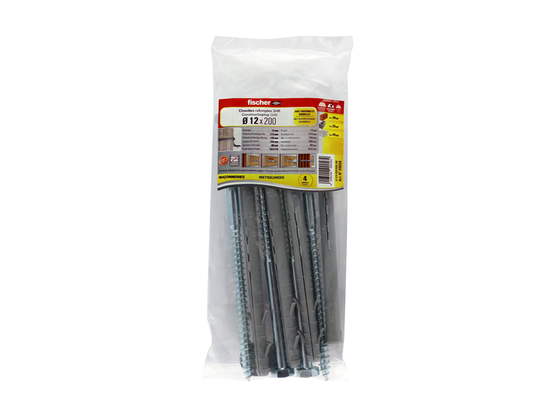 Chevilles pour ossatures et cadres S 12 H 200 RSS x4