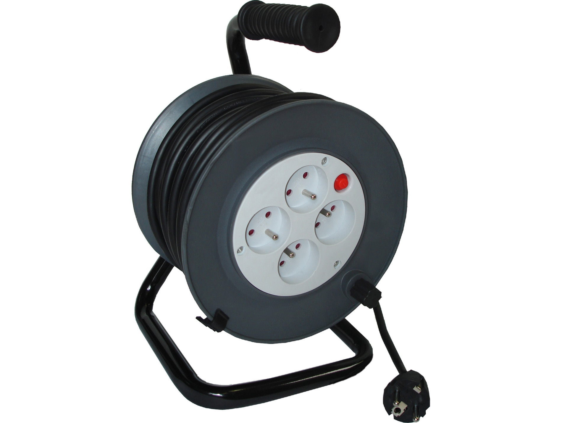 Enrouleur câble électrique 4 prises H05VVF 3G1,5 15m