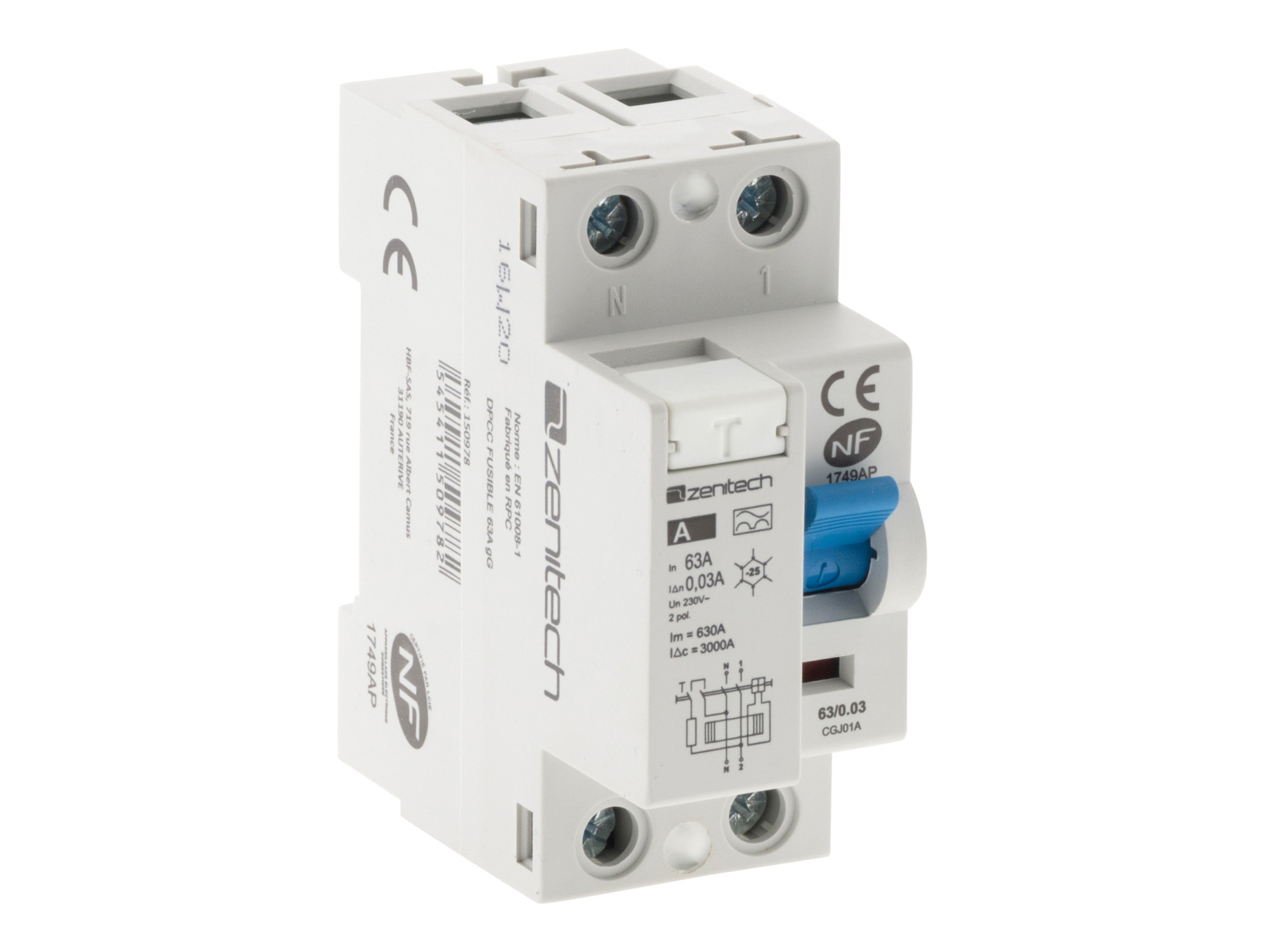 Interrupteur différentiel Type AC 63/2 30mA