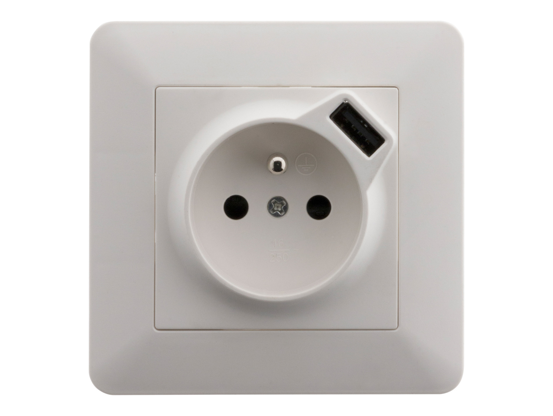Prise 2P+T 16A + Prise USB Artezo blanc