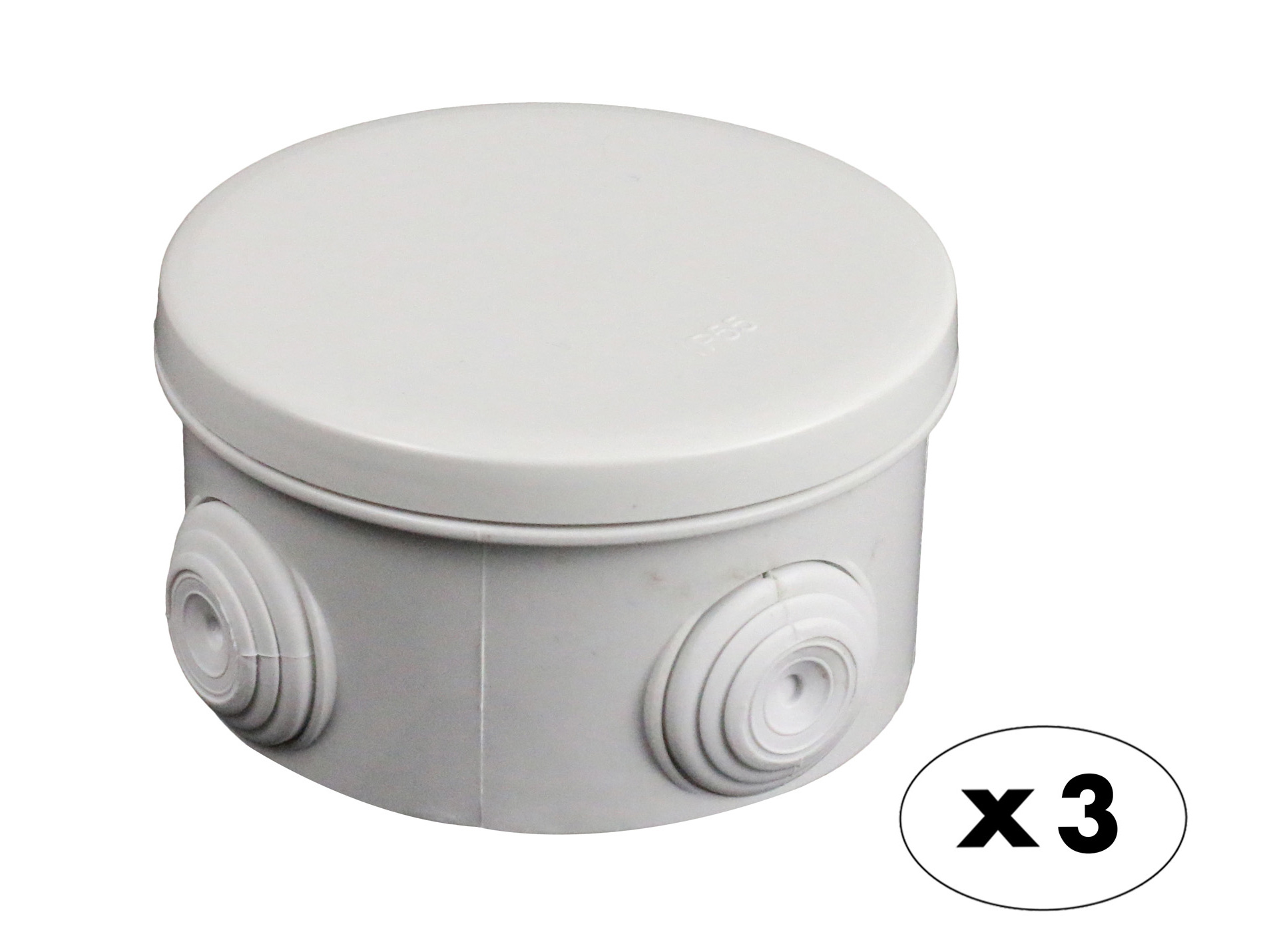 Boîte de dérivation étanche ronde Ø80 X3