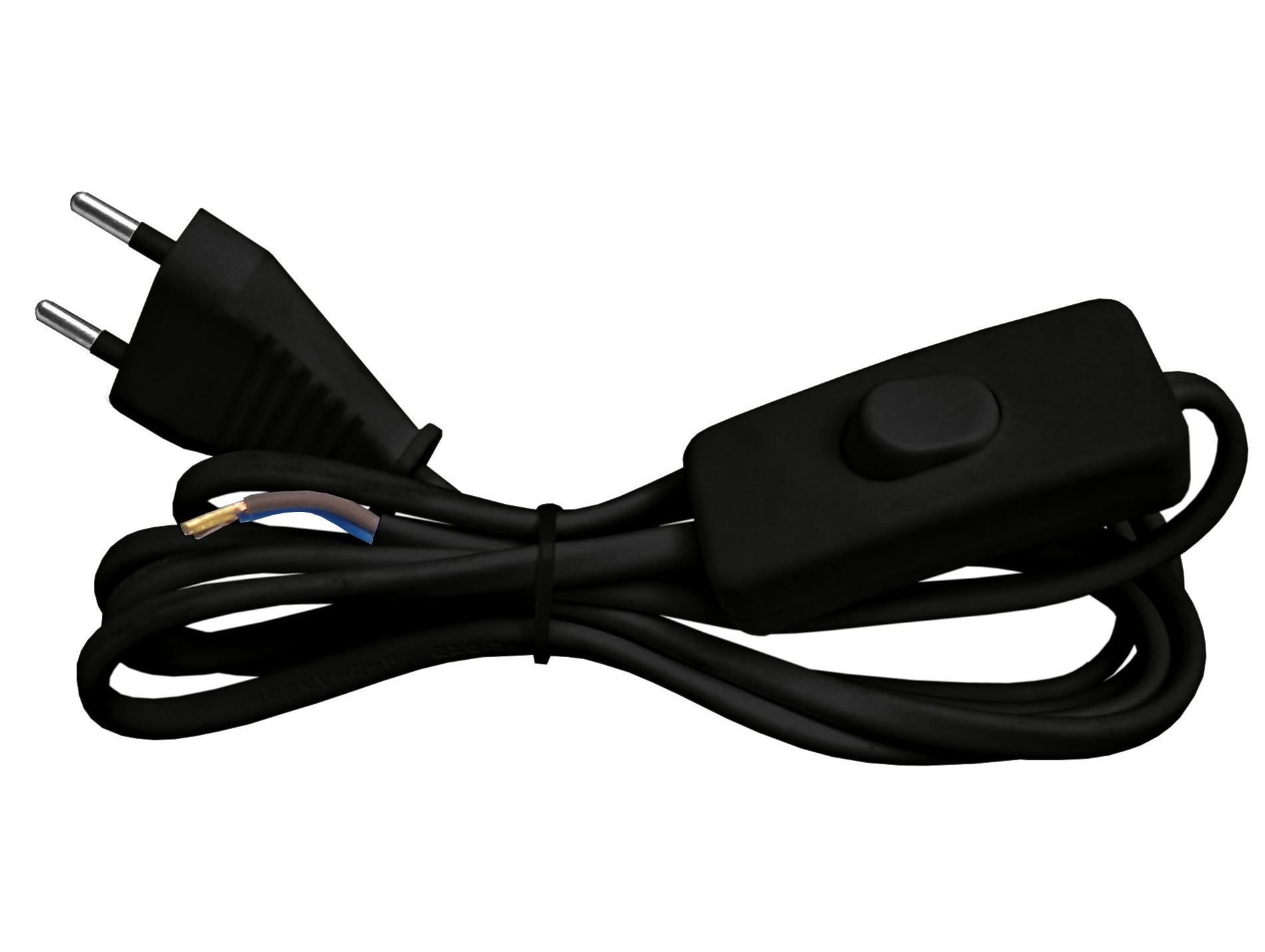 Câble avec interrupteur pour luminaire 1.5m noir