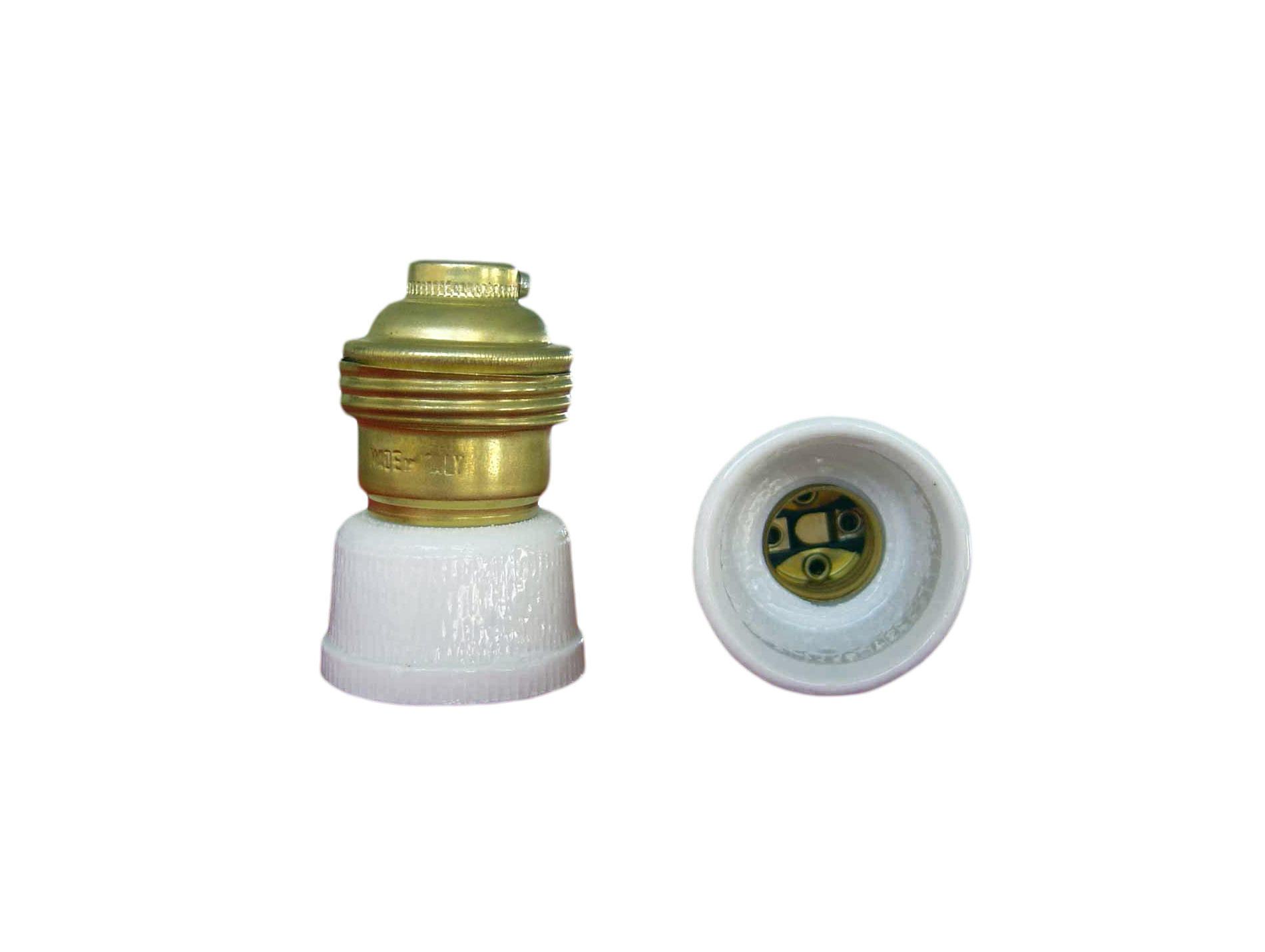 Douille laiton bague porcelaine E14