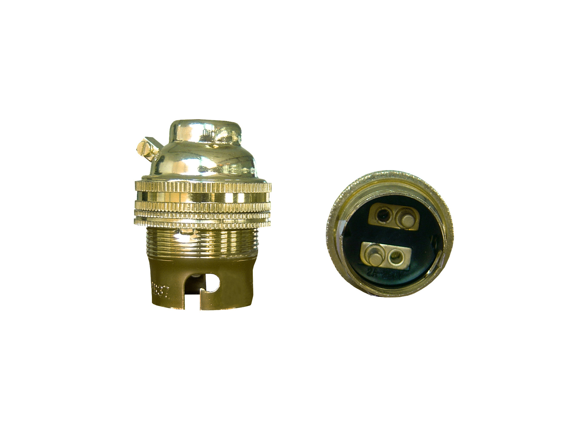 Douille B22 laiton double bague borne de terre