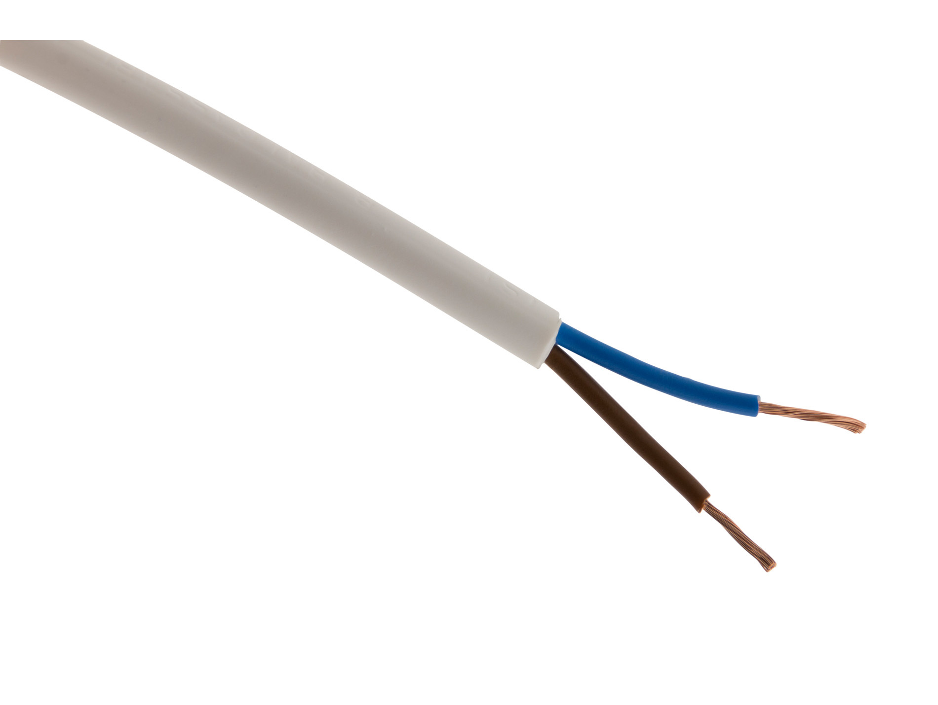 Câble électrique H05VVF 2X1.5 5m blanc