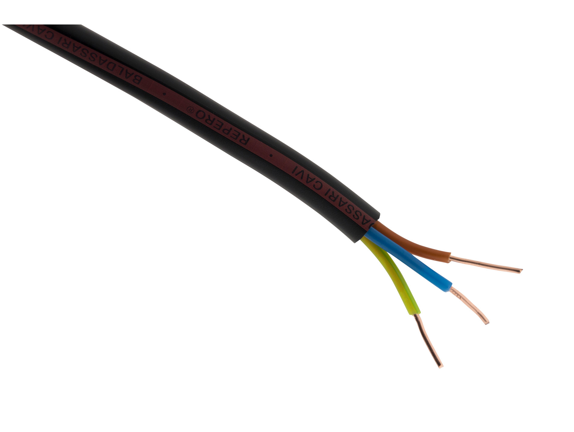 Câble électrique U1000 R02V 3G1.5 10m noir
