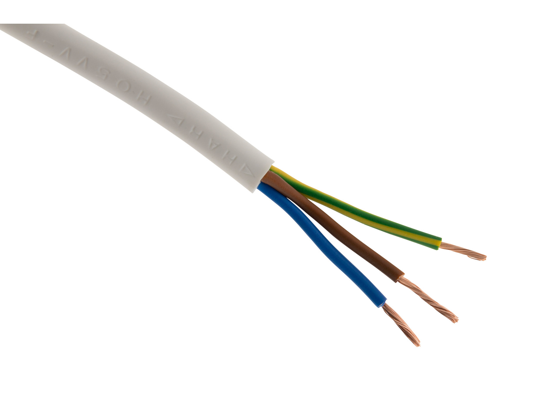 Câble électrique H05VVF 3G1.5 blanc - au mètre