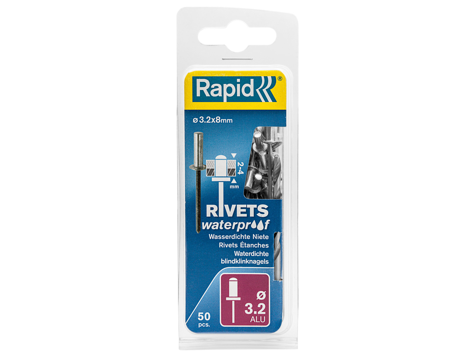 Rivets étanches Ø3,2 L8mm x50 + forêt