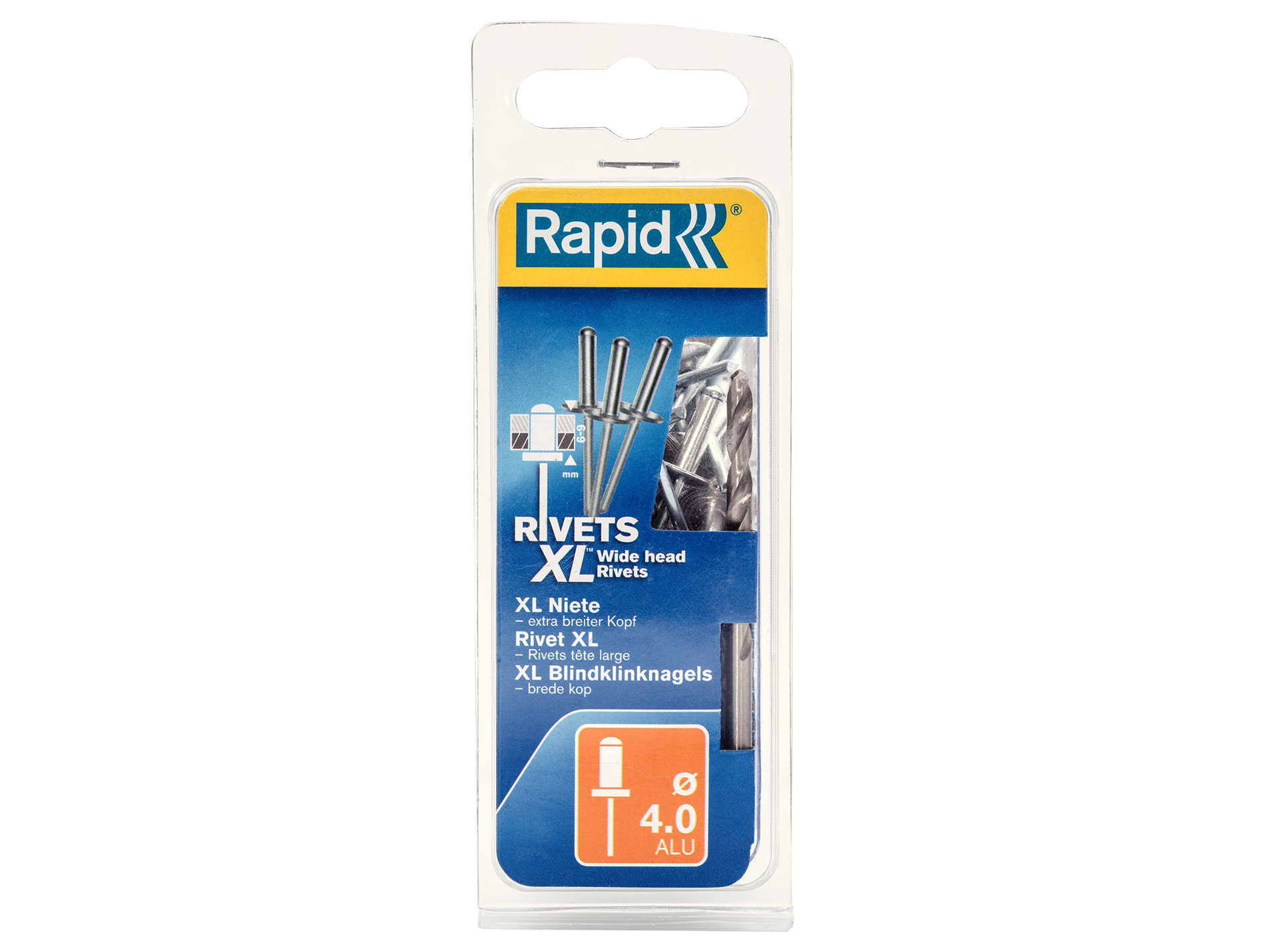 Rivets XL Ø4 L12mm x50 + forêt