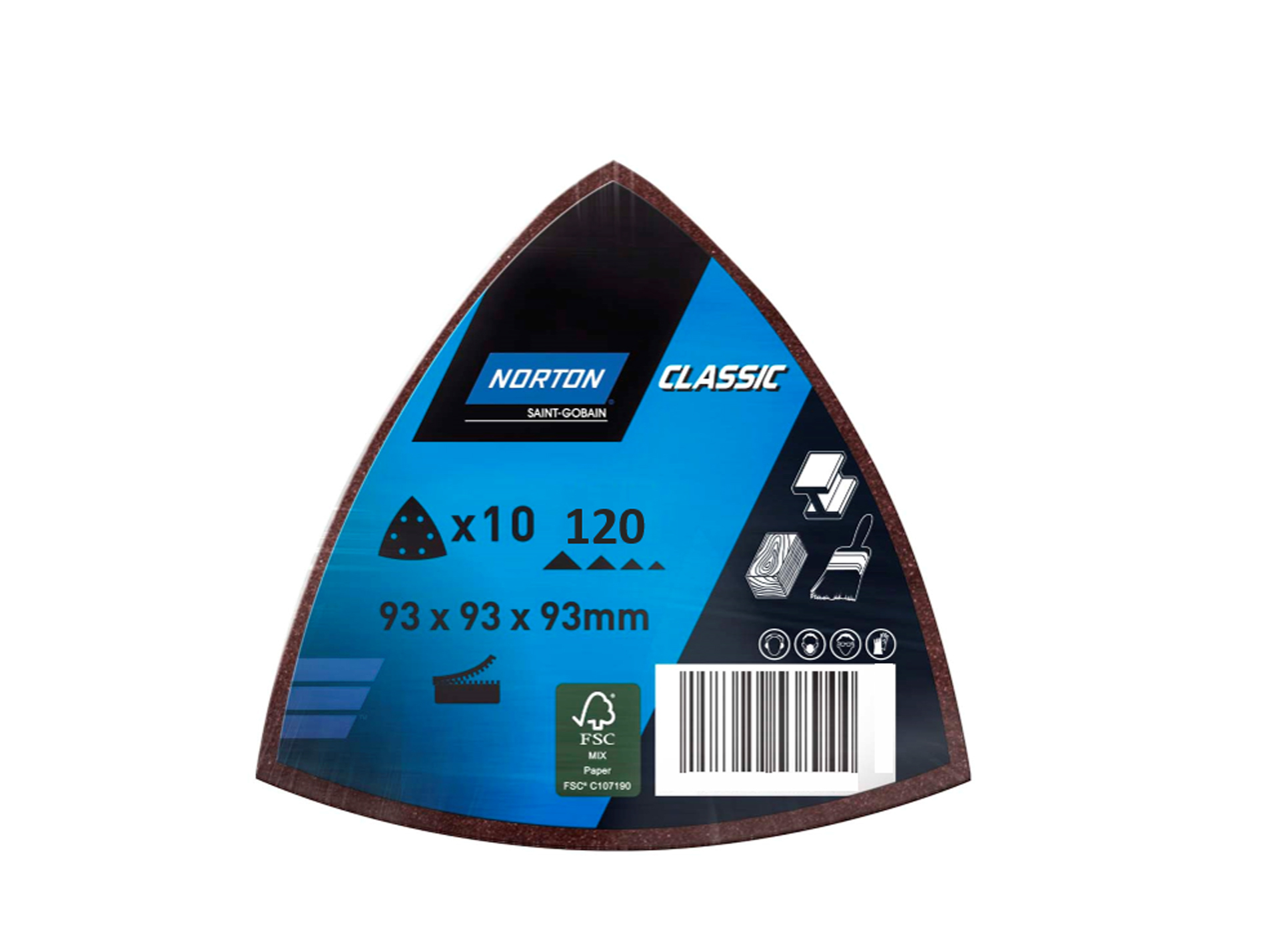 10 patins Delta 93x93mm grain 120 NORTON